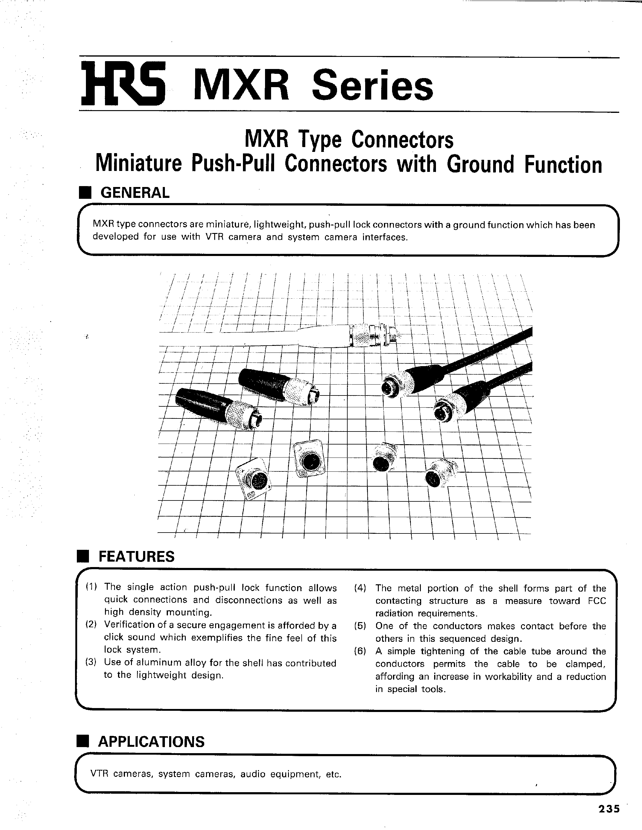 Даташит MXR-8RE-3SB(01) - MXR Type Connectors Miniature Push-Pull Connectors with Ground Function страница 1