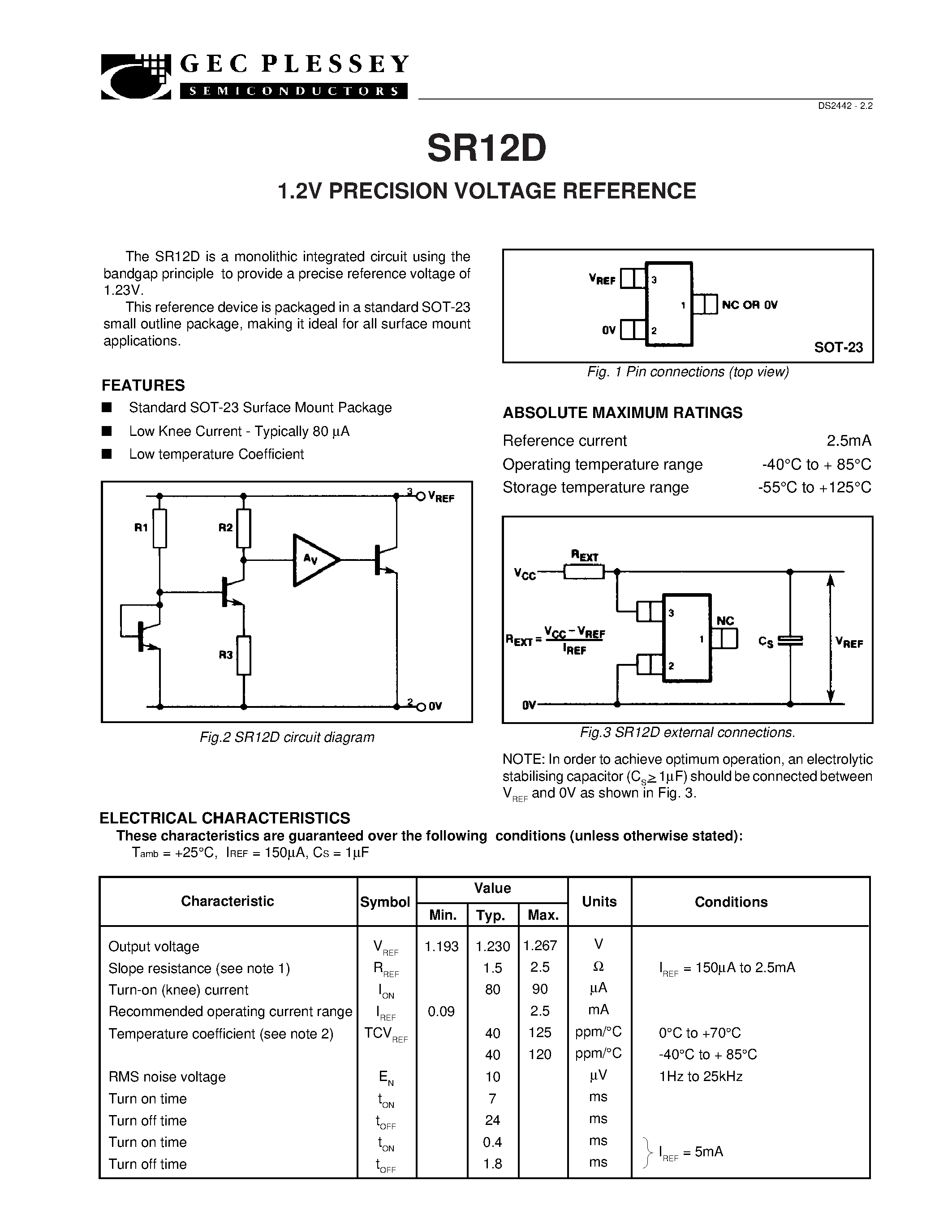 Даташит на микросхему SR12D страница 2 Даташит SR12D - 1.2V PRECISION VOLTAGE REFERENCE страница 2