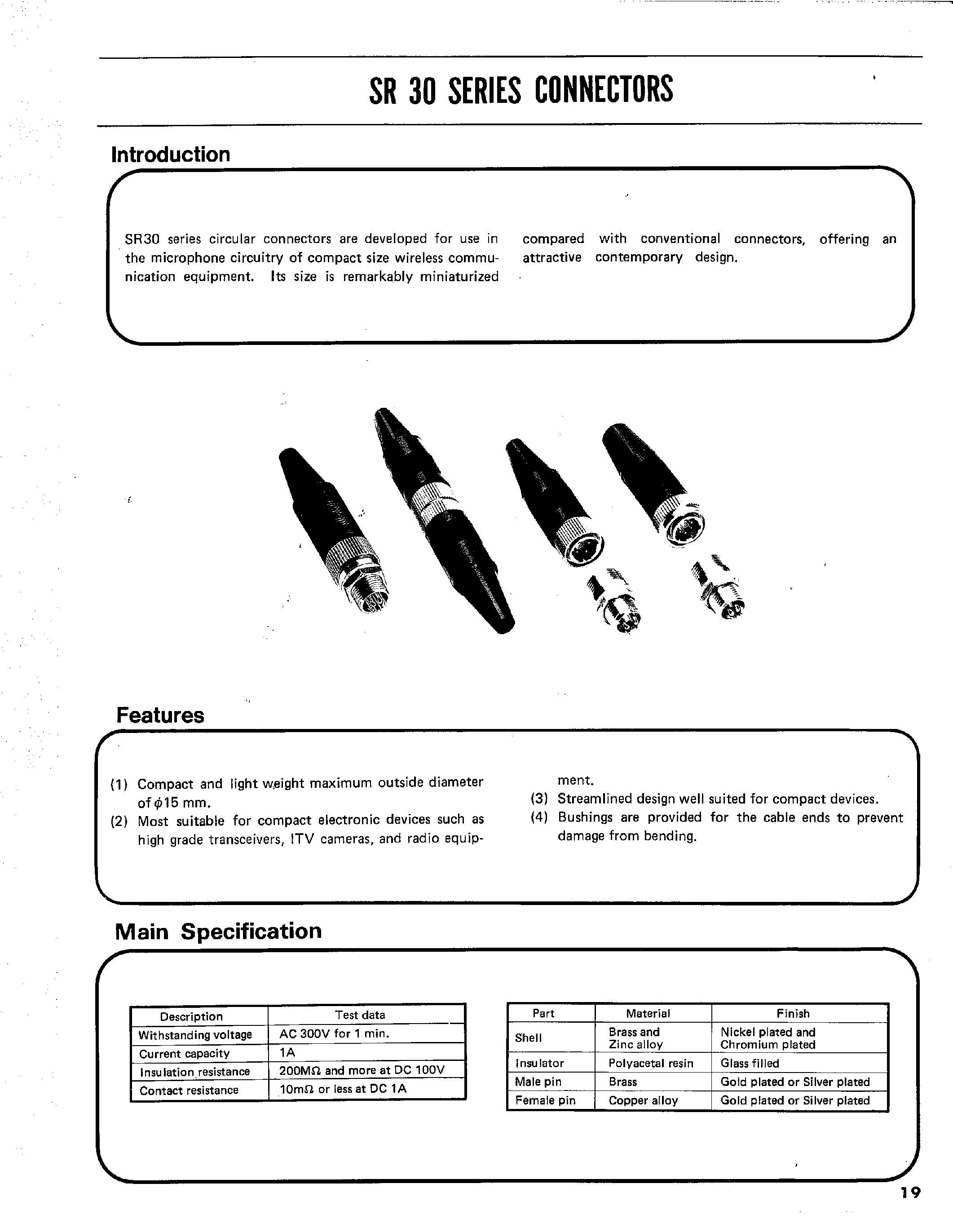 Datasheet SR30-10RD-6S - SR 30 SERIES CONNECTORS page 1