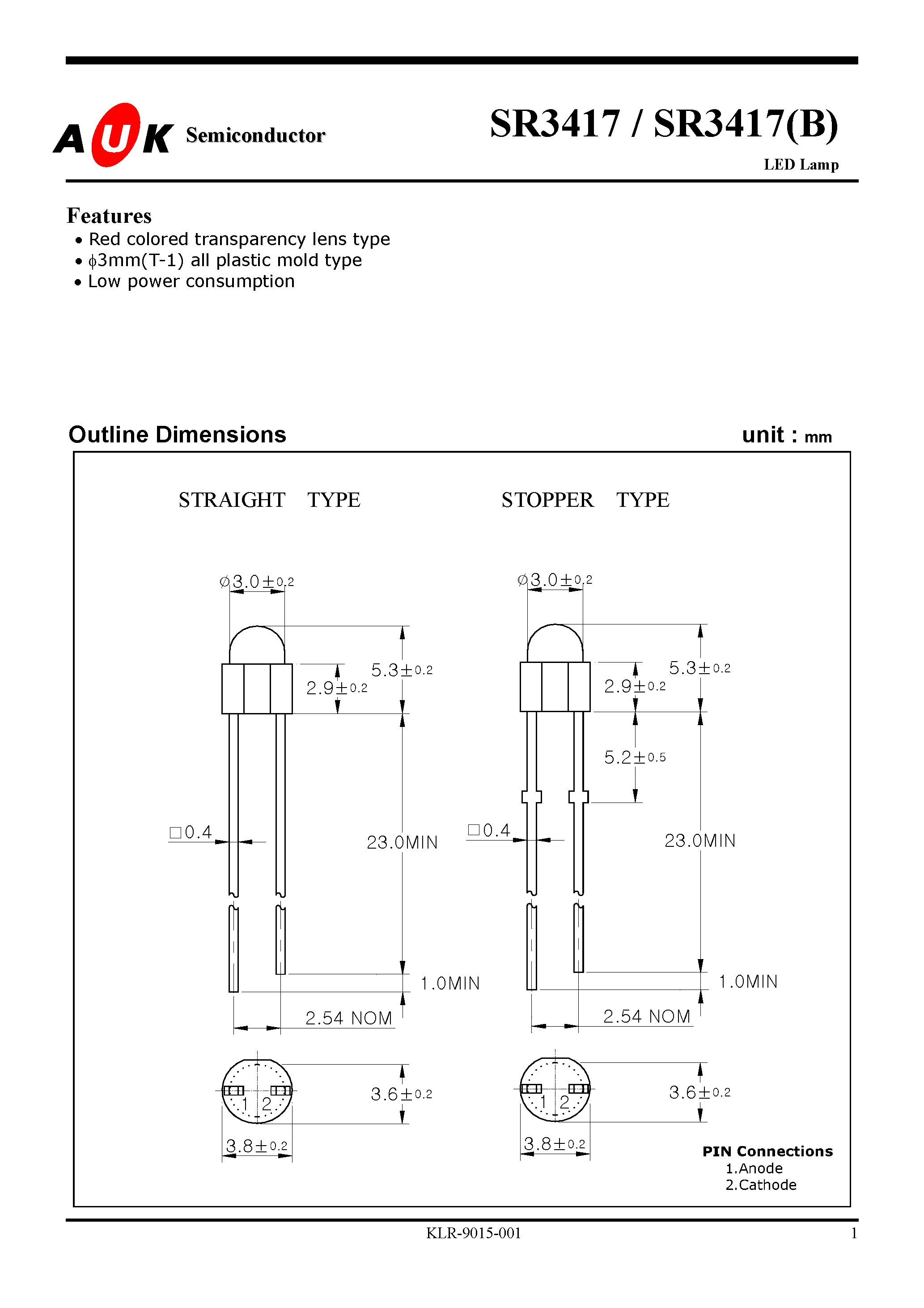 Даташит на микросхему SR3417(B) страница 1 Даташит SR3417(B) - LED Lamp страница 1