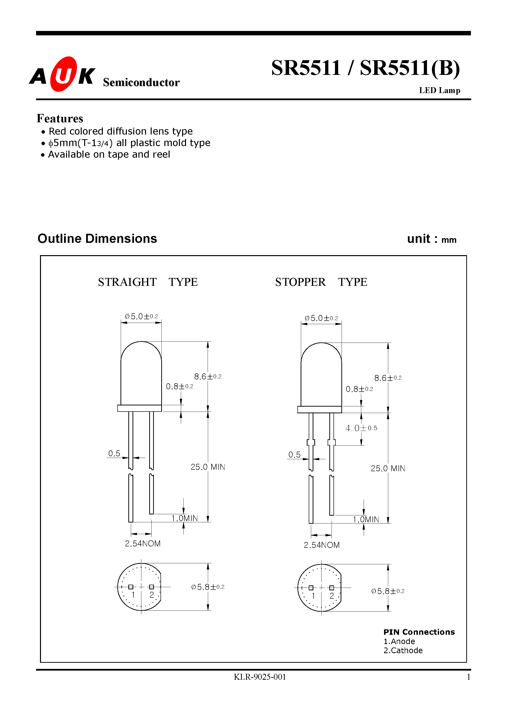 Даташит на микросхему SR5511(B) страница 1 Даташит SR5511(B) - LED Lamp страница 1