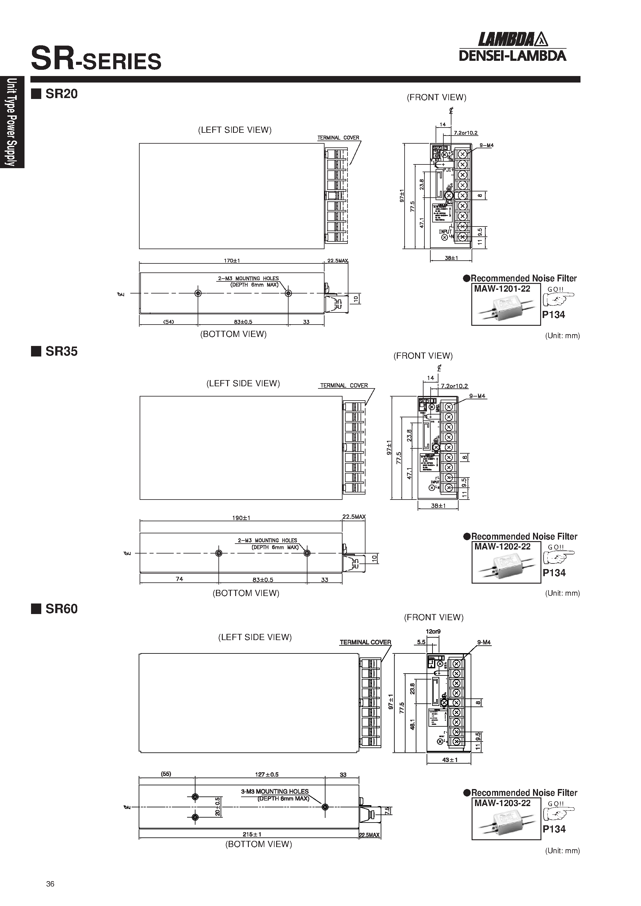 Datasheet SR60-2 - Single output 20W ~ 660W page 2