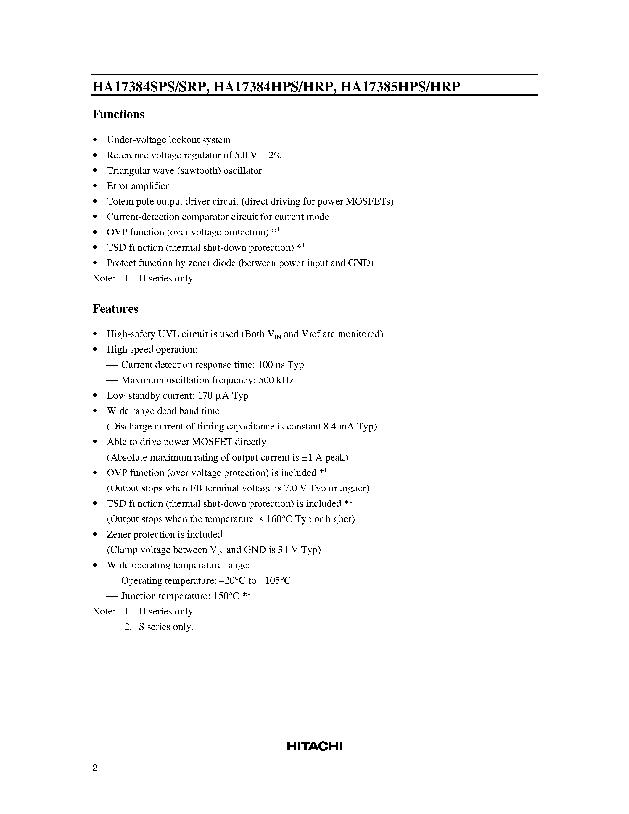 Datasheet SRP page 2 Datasheet SRP - High Speed Current Mode PWM Control IC for Switching Power Supply page 2
