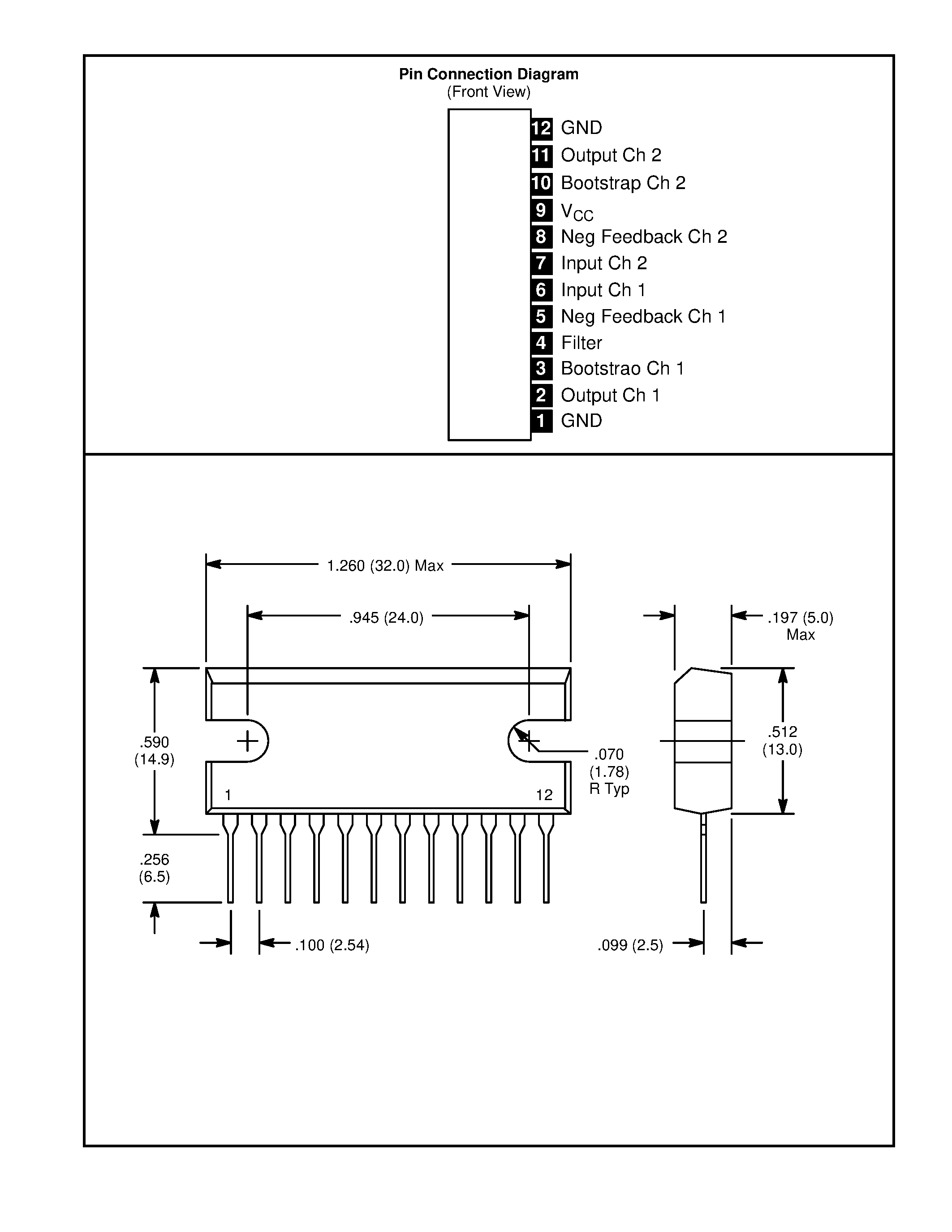 Datasheet NTE1293 - Integrated Circuit Dual / Audio Power Amp / 5.8W/Ch page 2