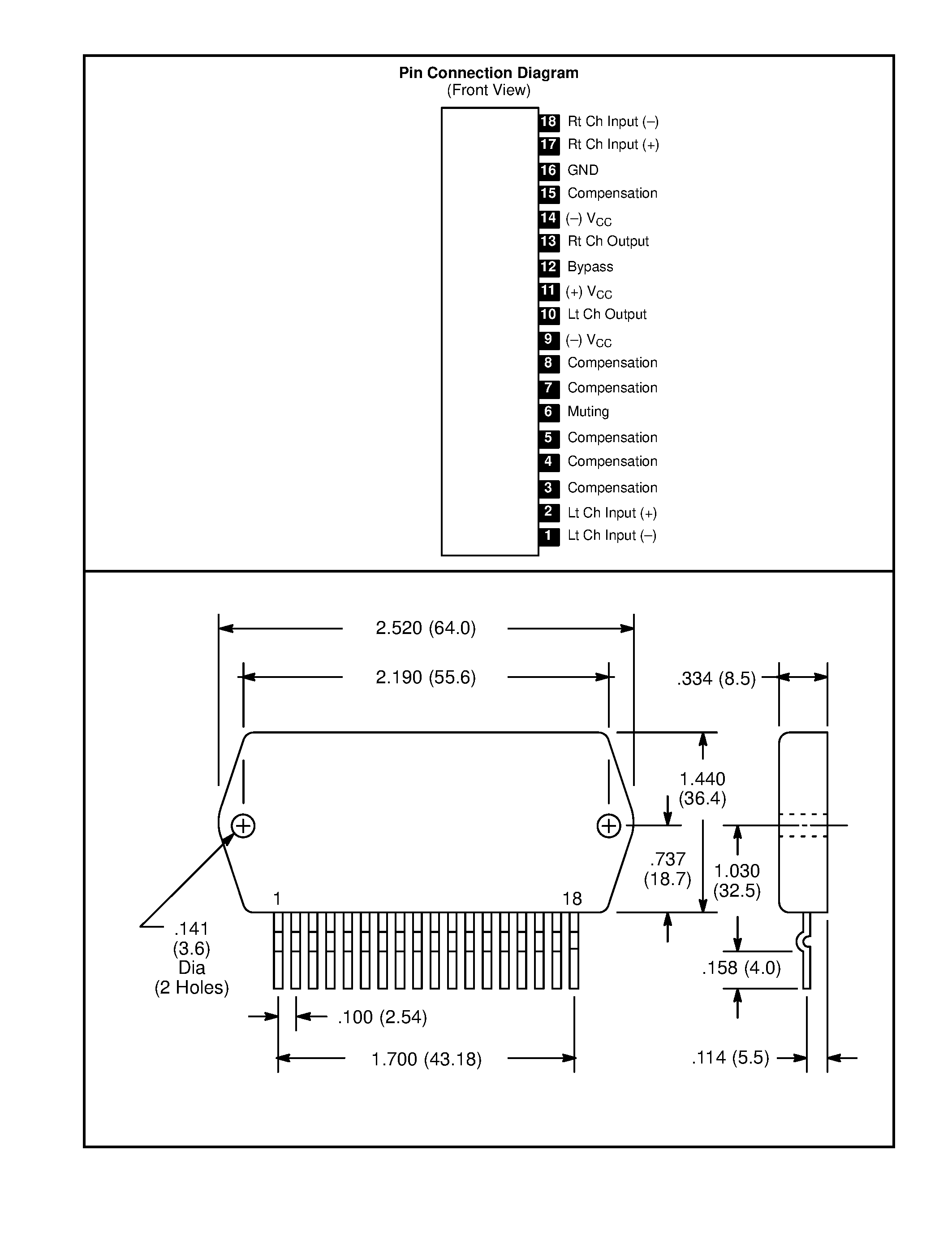 Datasheet NTE1317 - Integrated Circuit Module / 2 Power / 2 Channel / AF Power Amplifier / 50W Min. page 2