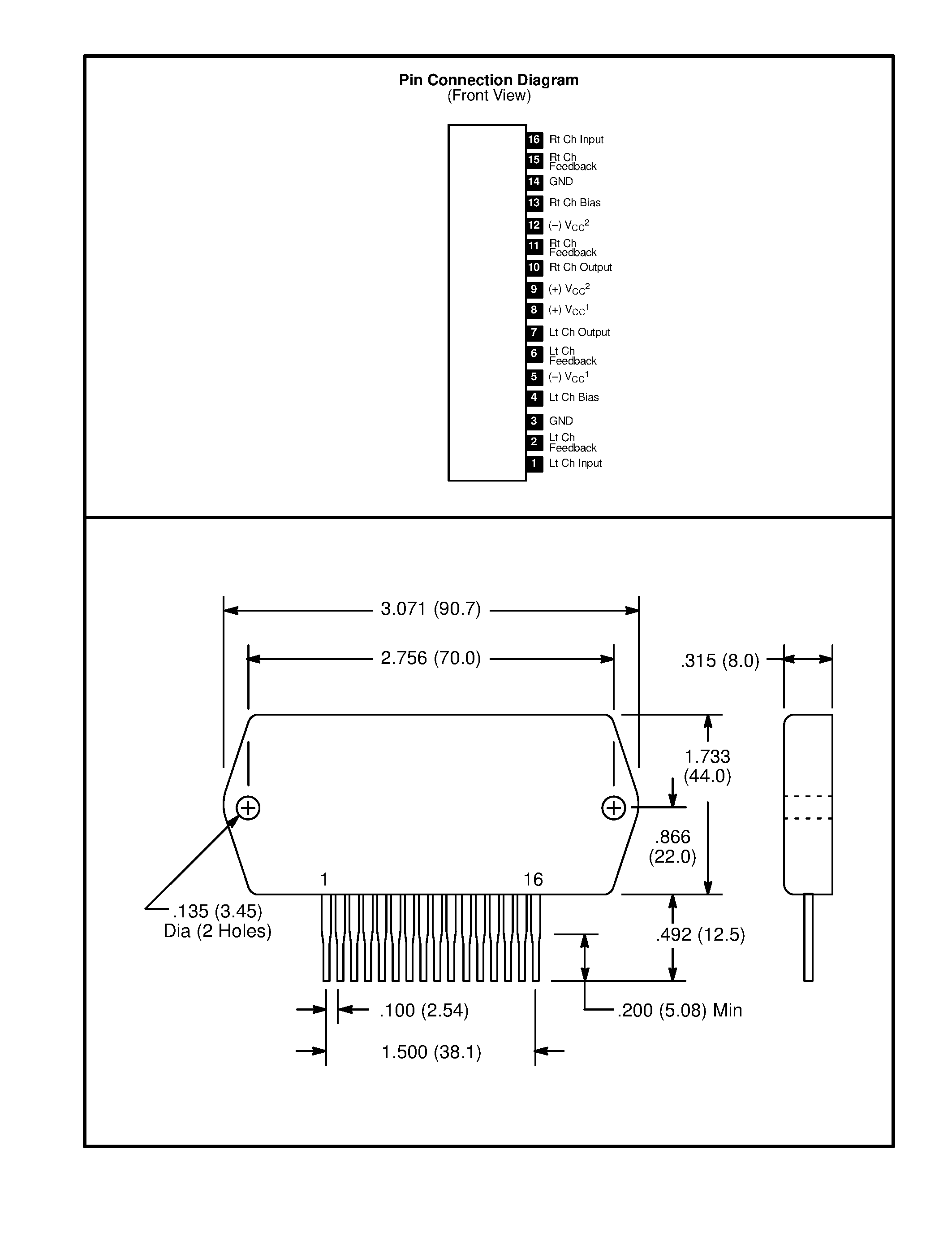 Datasheet NTE1331 - Integrated Circuit Module - Dual / Audio Power Amplifier / 25W/Channel / 2 Power Supplies Required page 2