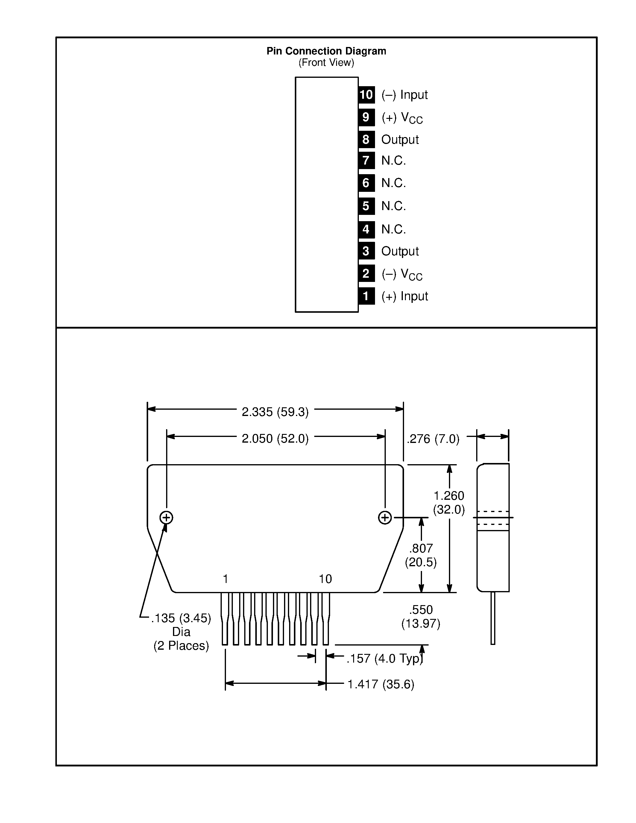 Datasheet NTE1333 - Integrated Circuit Module / Hybrid / Audio Power Amp / 40W / 2 Power Supplies Reqd page 2