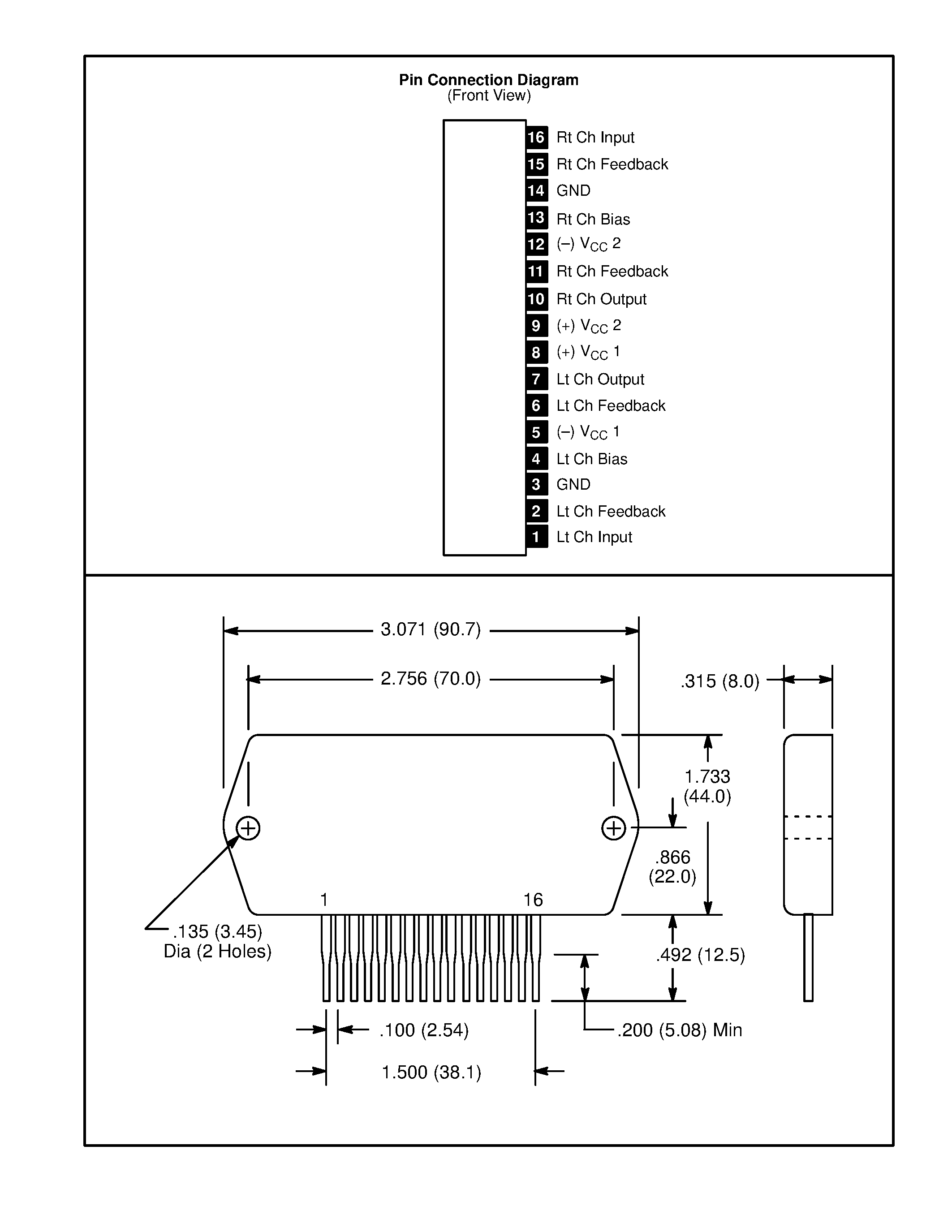Datasheet NTE1347 - Integrated Circuit Module / Hybrid / Dual Audio Power Amp / 20W/Ch / 2 Power Supplies Required page 2