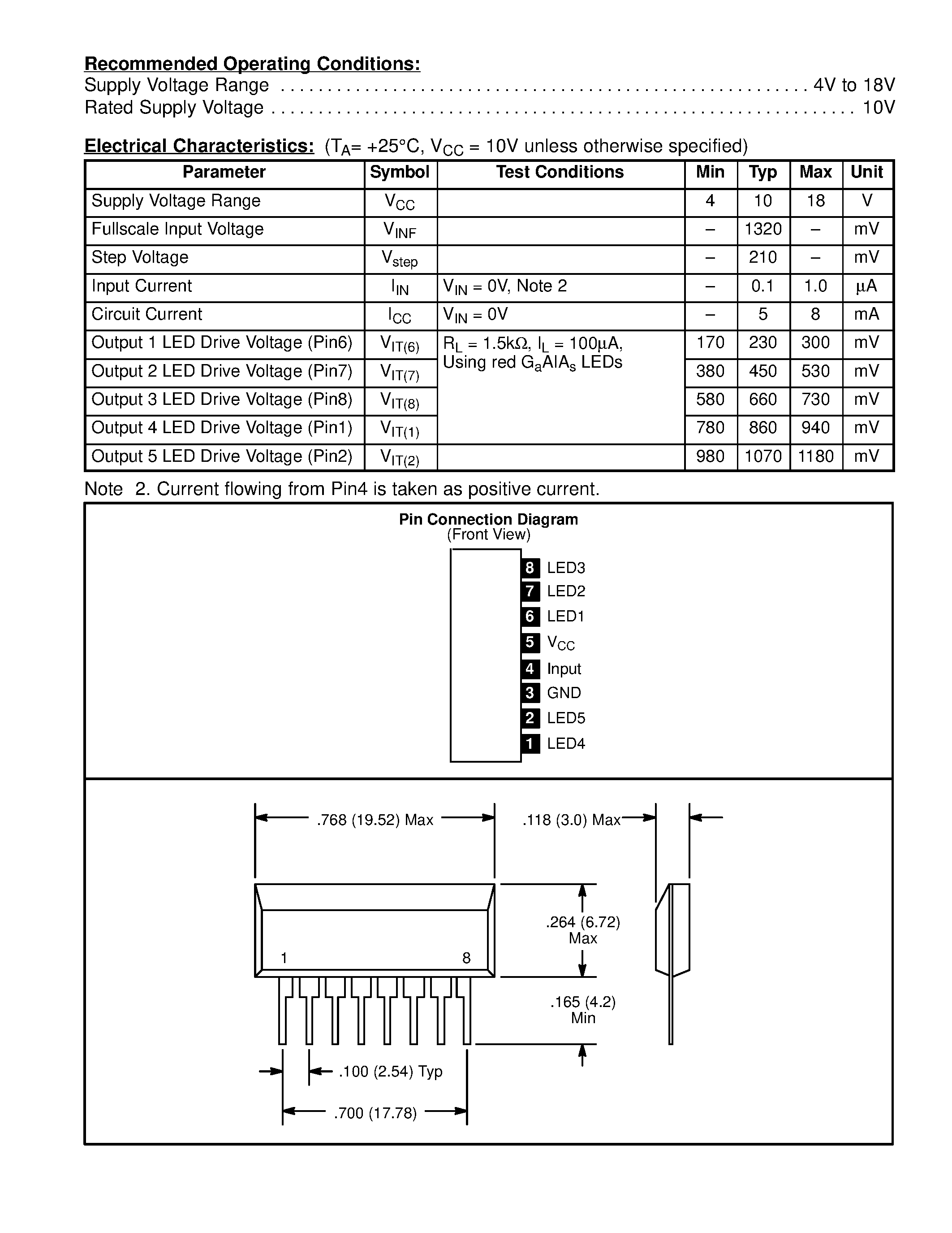 Datasheet NTE1510 page 2 Datasheet NTE1510 - Integrated Circuit 5-Step LED Driver for Linear Scale page 2