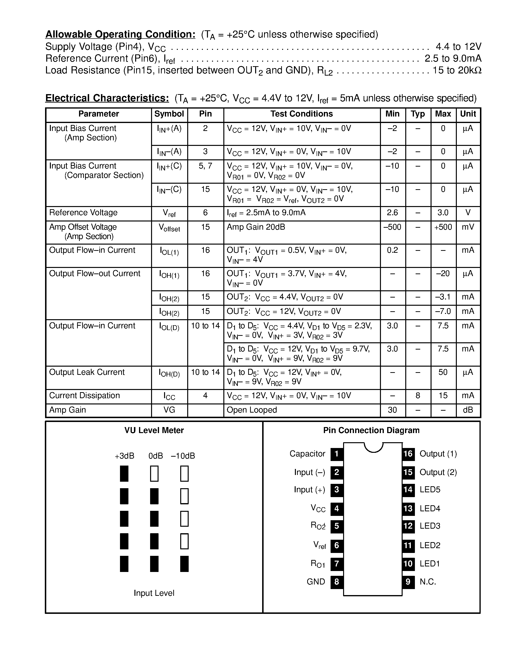 Datasheet NTE1515 page 2 Datasheet NTE1515 - Integrated Circuit 5-Step LED Driver for Logarithmic Scale page 2
