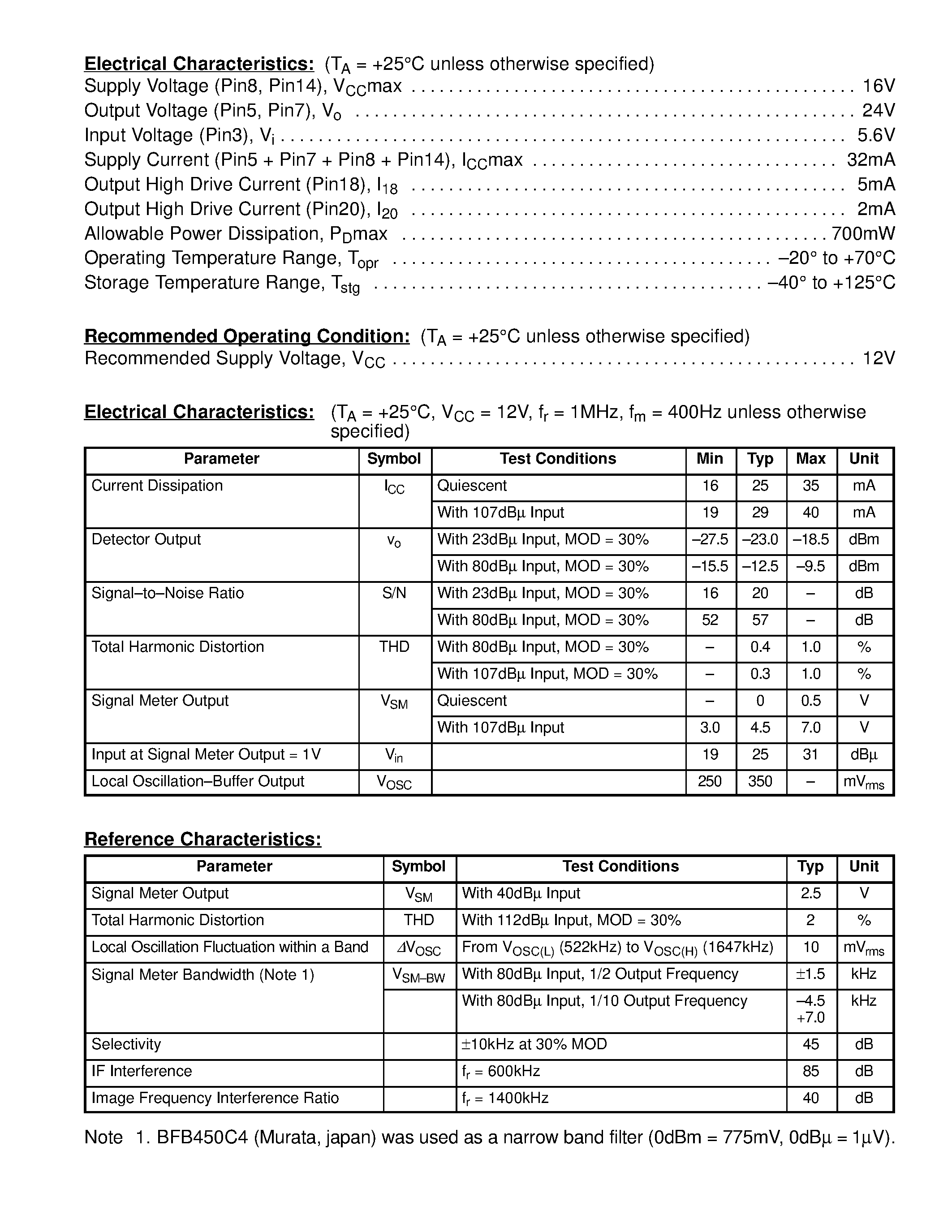 Даташит NTE1608 - Integrated Circuit AM Tuner w/Electronic Tuning страница 2