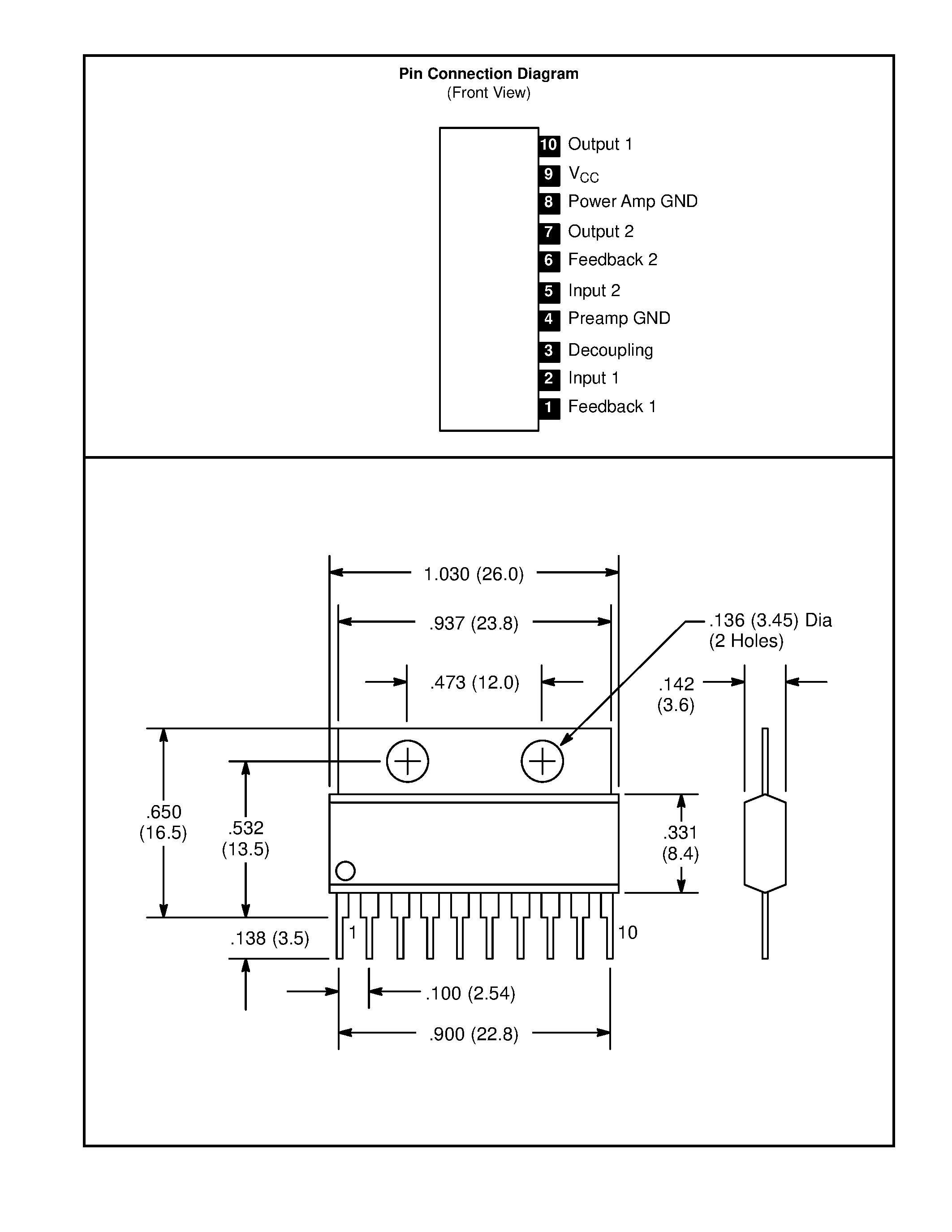 Datasheet NTE1685 page 2 Datasheet NTE1685 - Integrated Circuit Dual AF Power Amp / 3.5W page 2