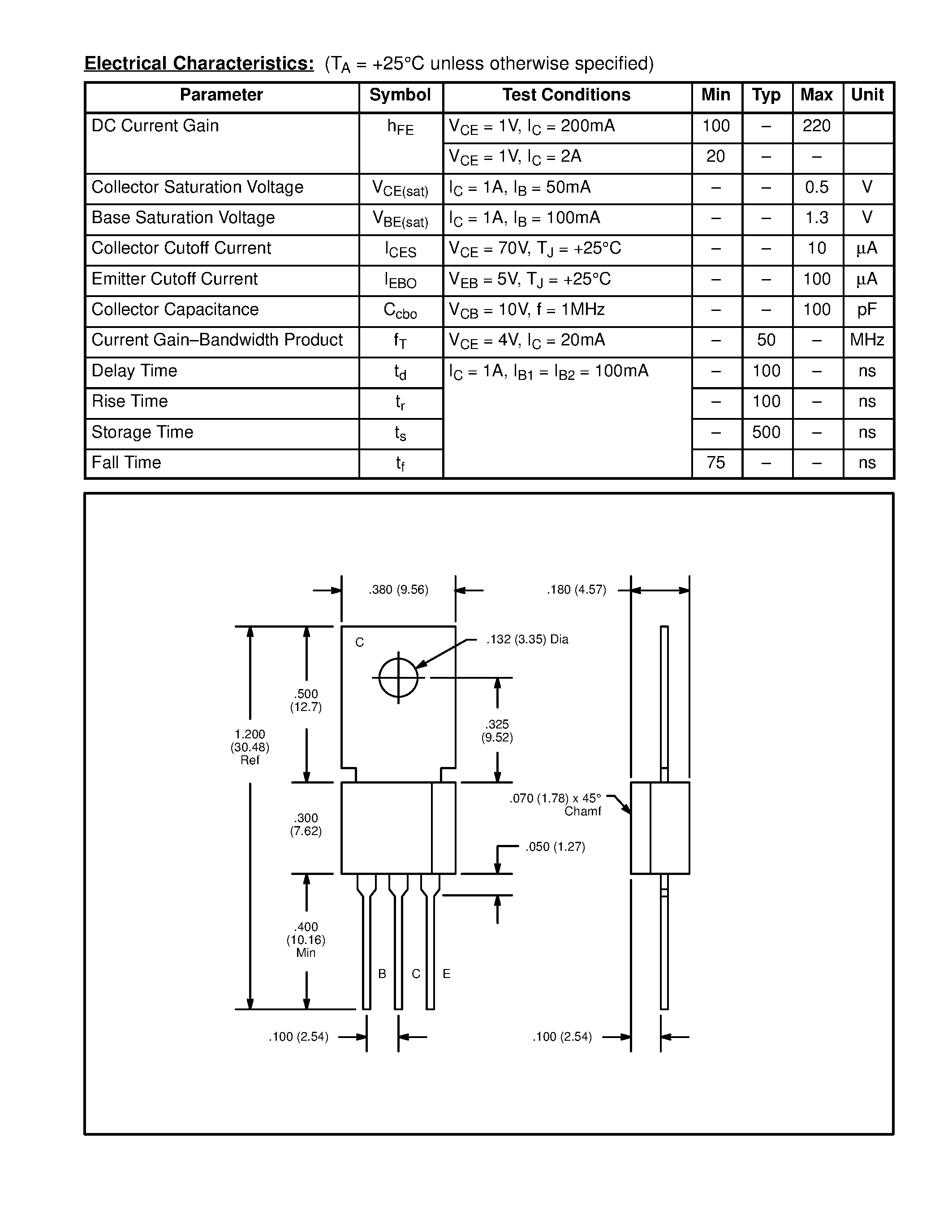 Datasheet NTE186 - Silicon Complementary Transistors General Purpose Output & Driver for Audio Amplifier page 2