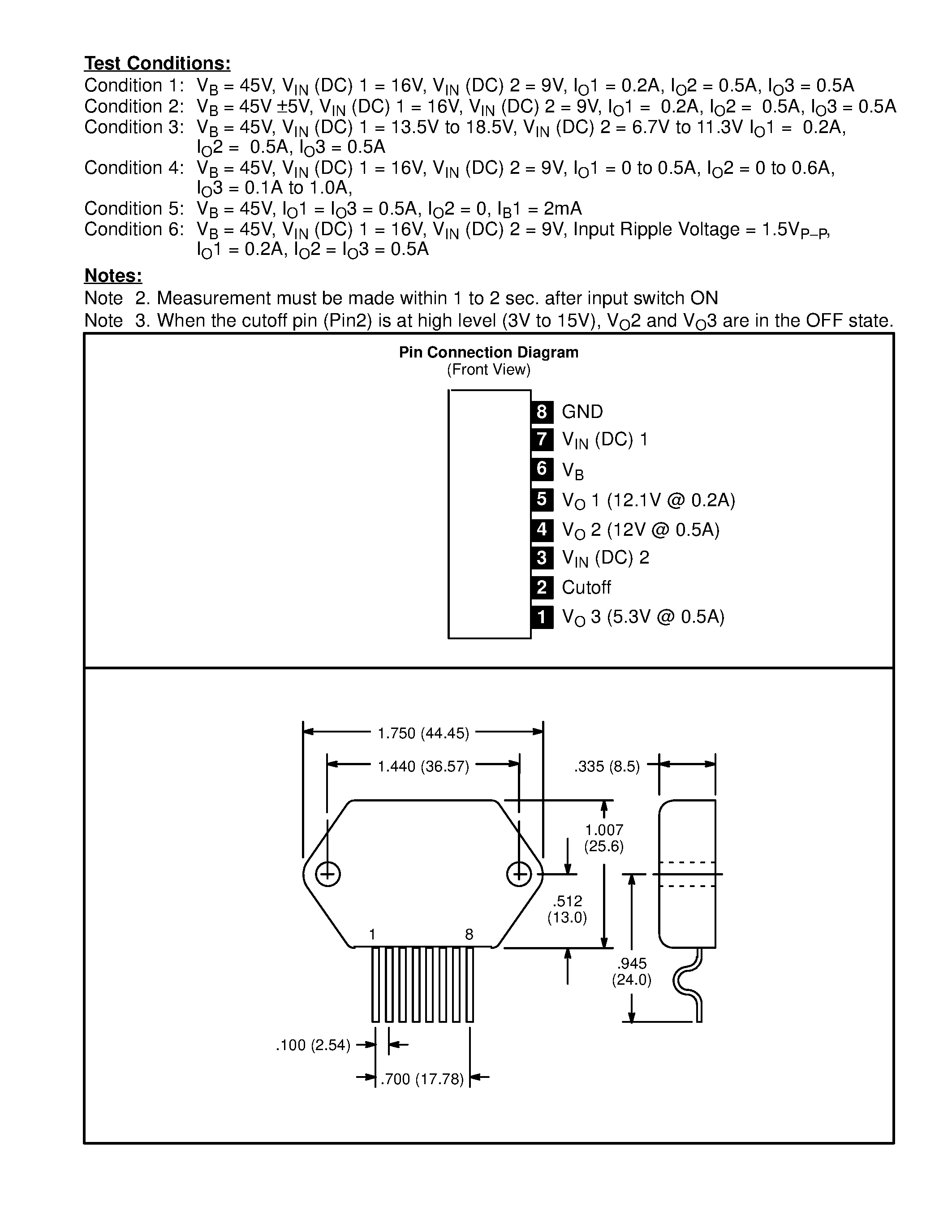 Datasheet NTE1883 page 2 Datasheet NTE1883 - Integrated Circuit Module / 3 Output Positive Voltage Regulator for VCR page 2