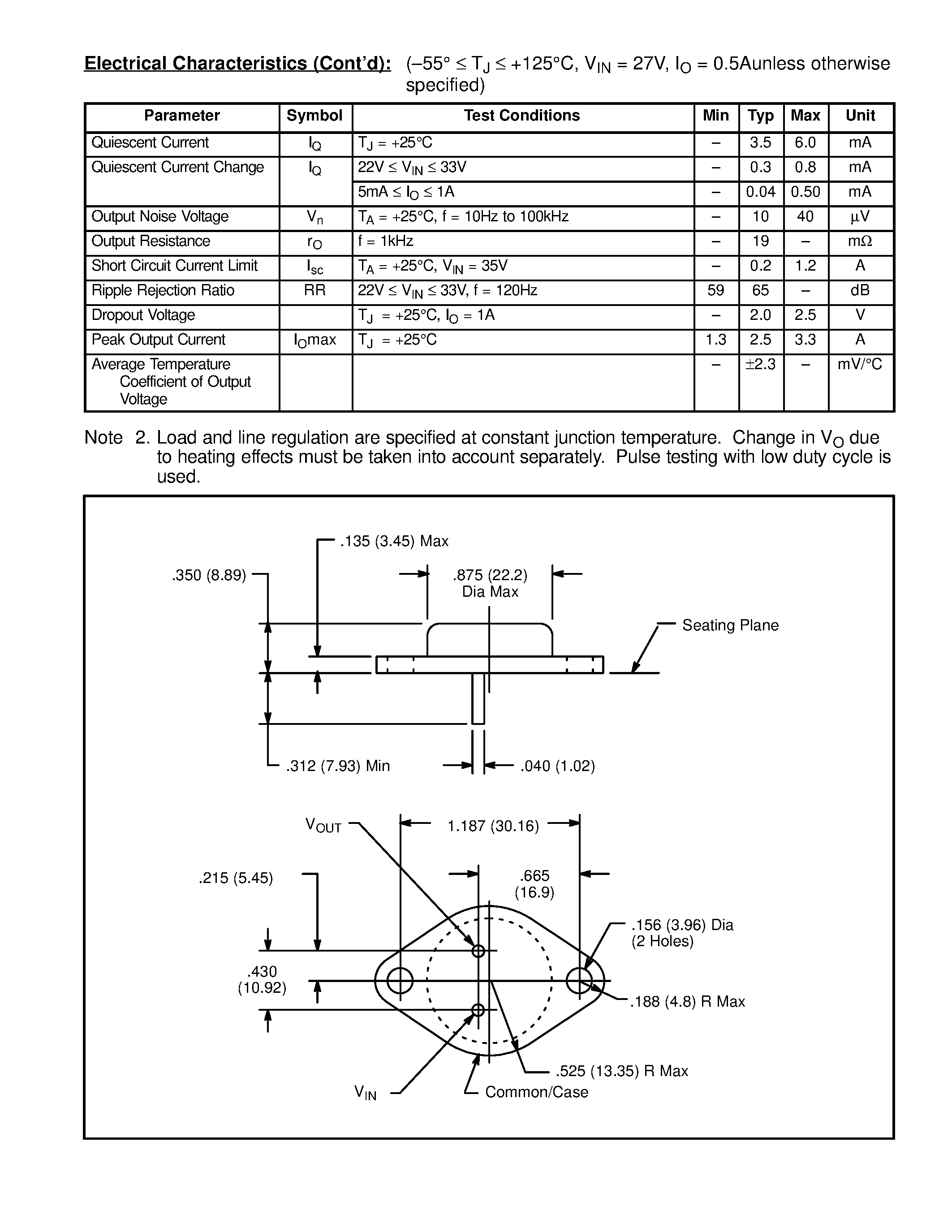 Datasheet NTE1920 page 2 Datasheet NTE1920 - 3 Terminal Positive Voltage Regulator 18V / 1.5A page 2