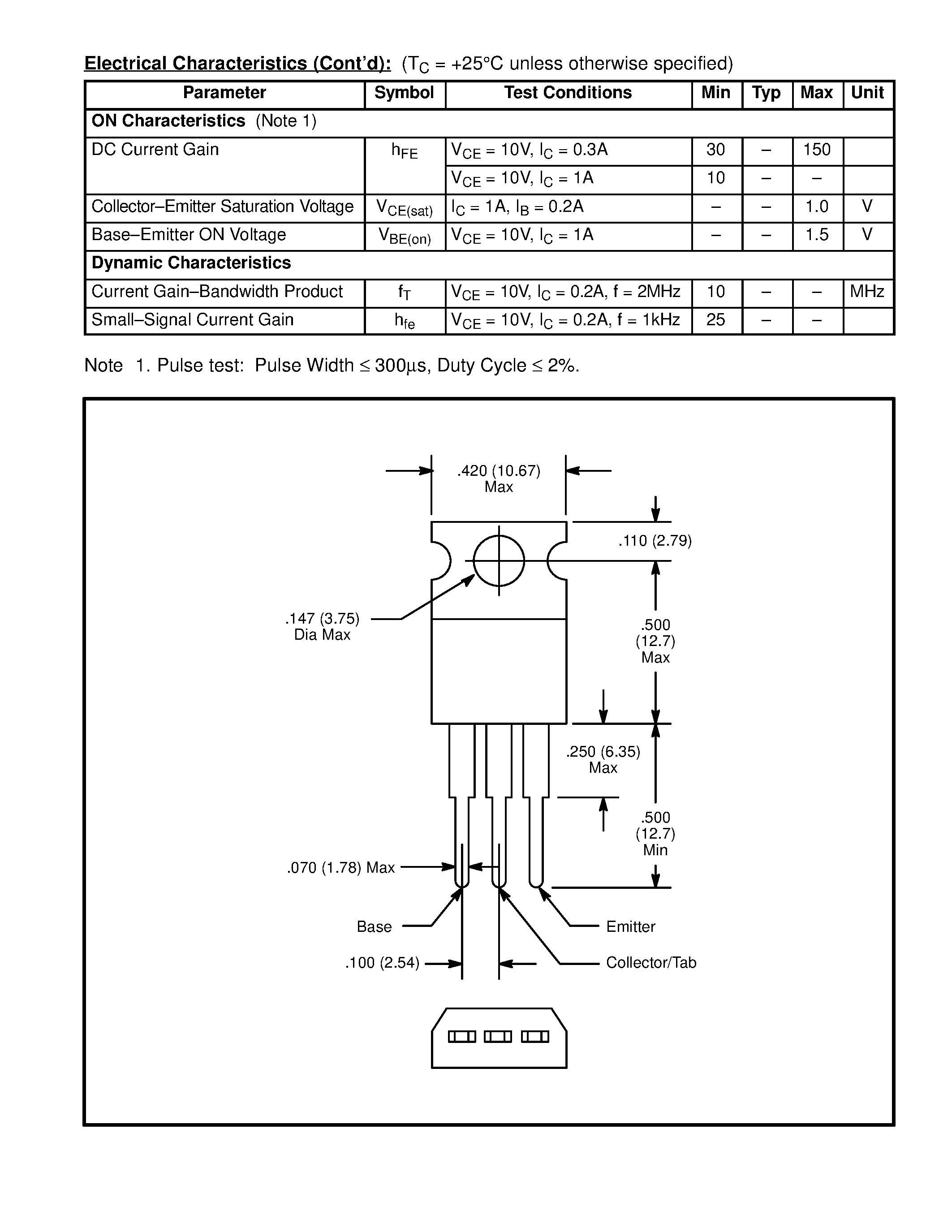 Datasheet NTE198 - Silicon NPN Transistor High Voltage Power Transistor page 2