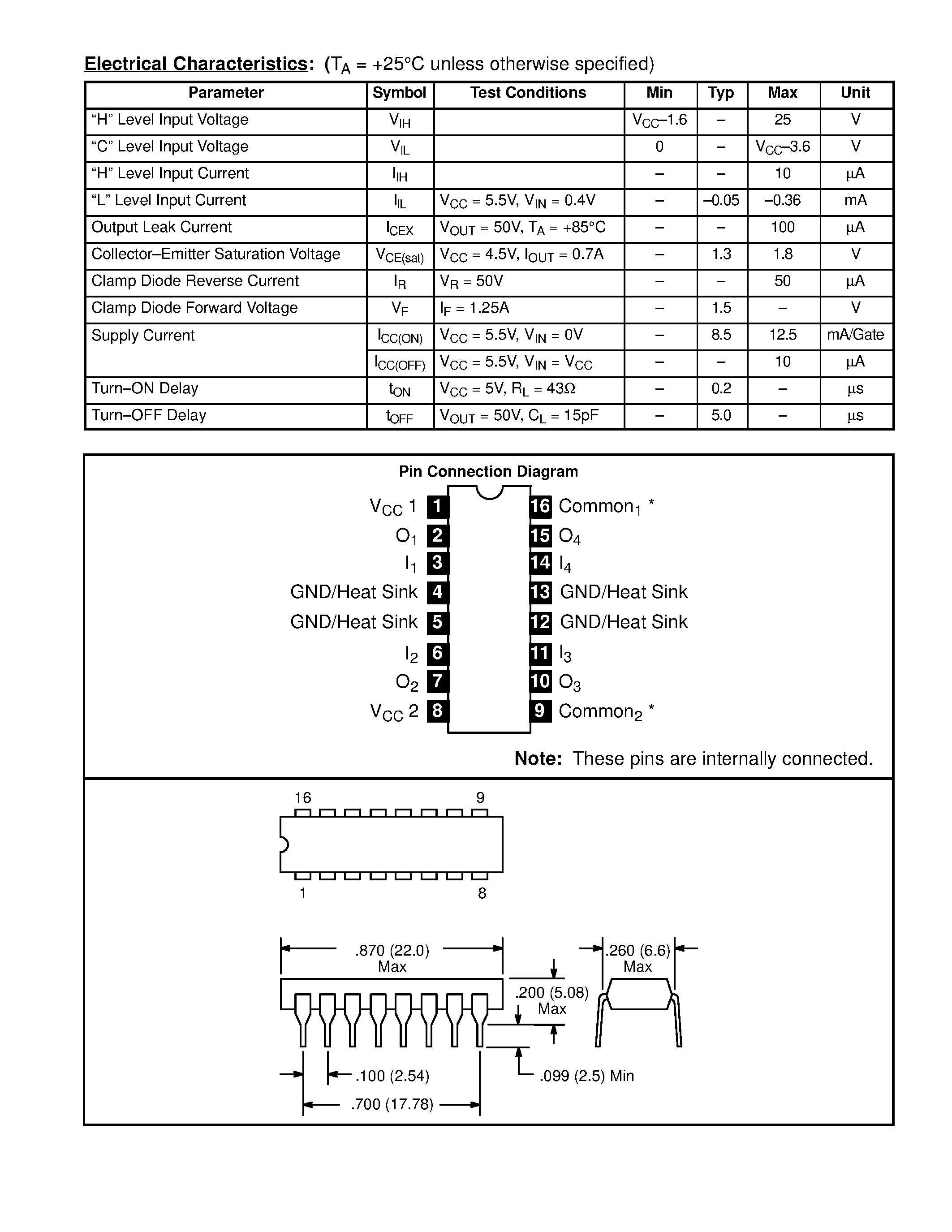 Даташит NTE2033 - Integrated Circuit Non-Inverting Transistor Array / Low Input Active страница 2