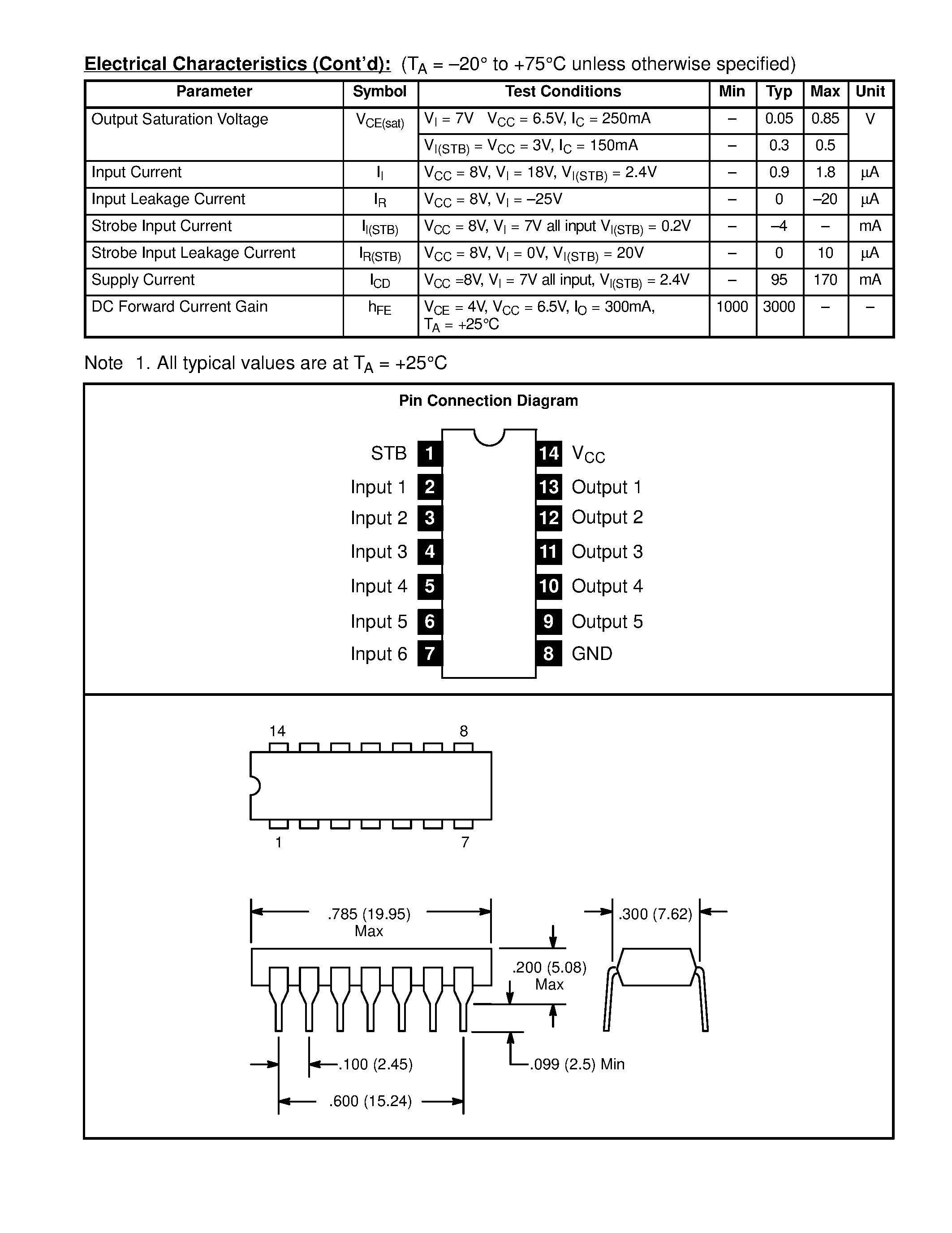 Даташит NTE2075 - Integrated Circuit 5-Stage Transistor Array w/Strobe страница 2