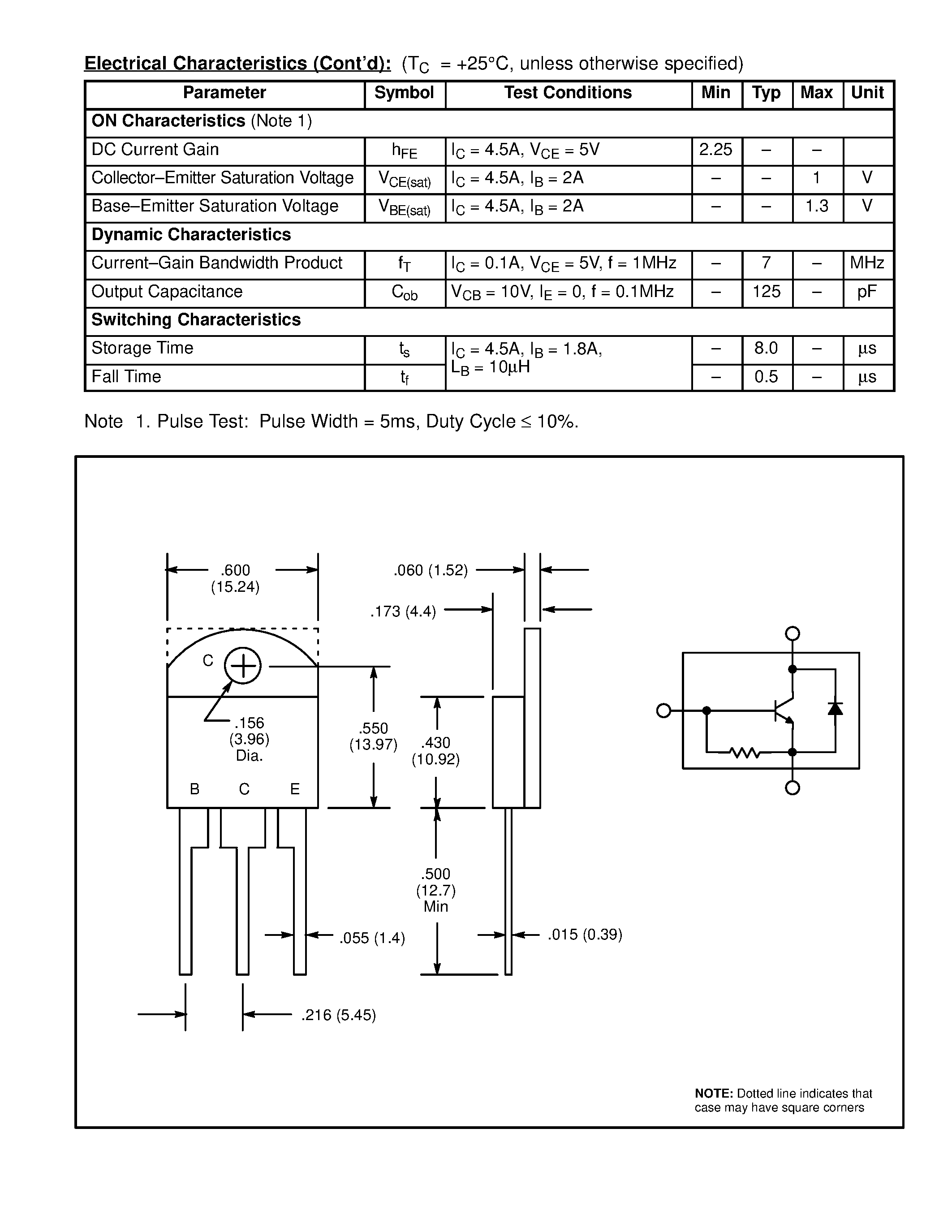 Datasheet NTE2318 page 2 Datasheet NTE2318 - Silicon NPN Transistor High Voltage / High Speed Switch page 2