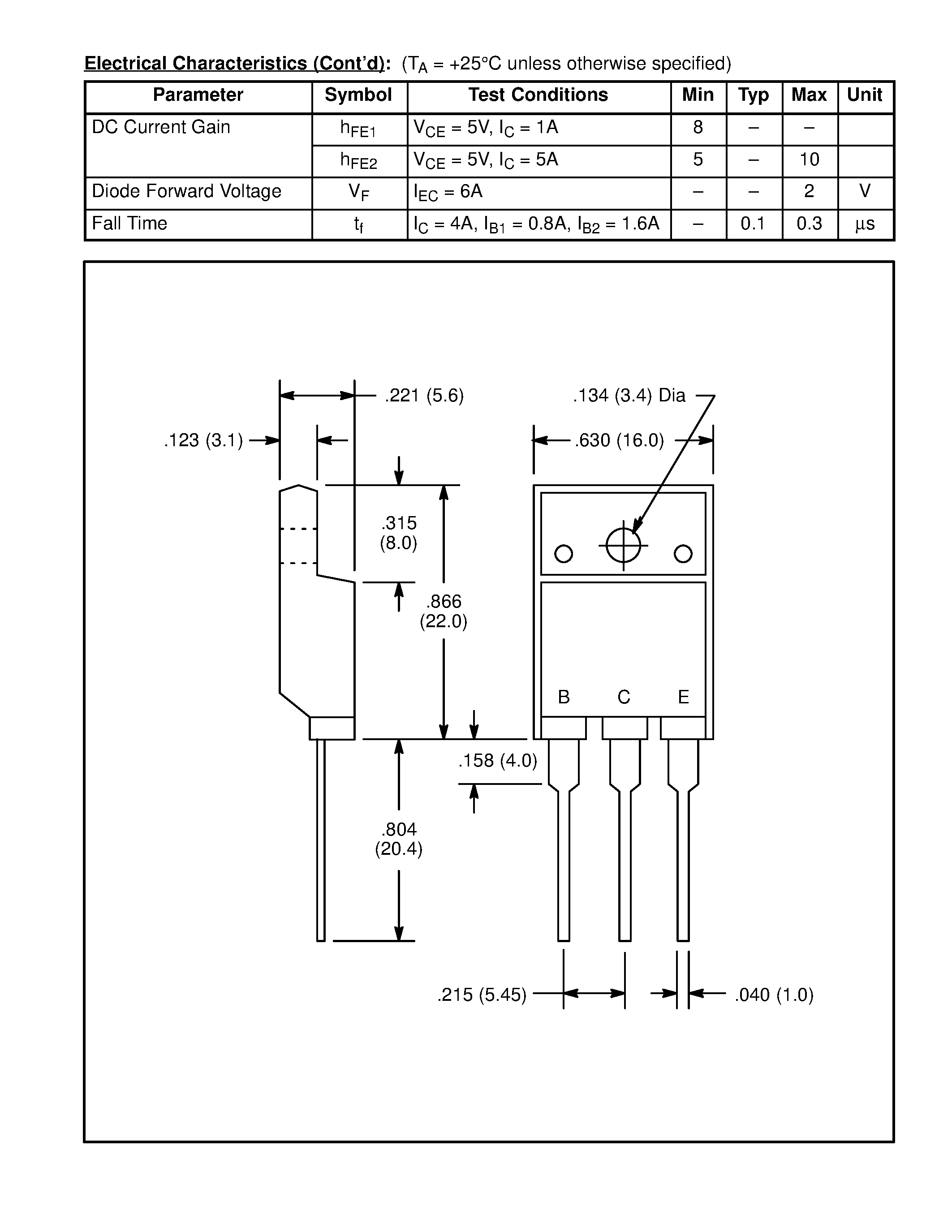 Даташит NTE2331 - Silicon NPN Transistor Color TV Horizontal Deflection Output w/Damper Diode страница 2