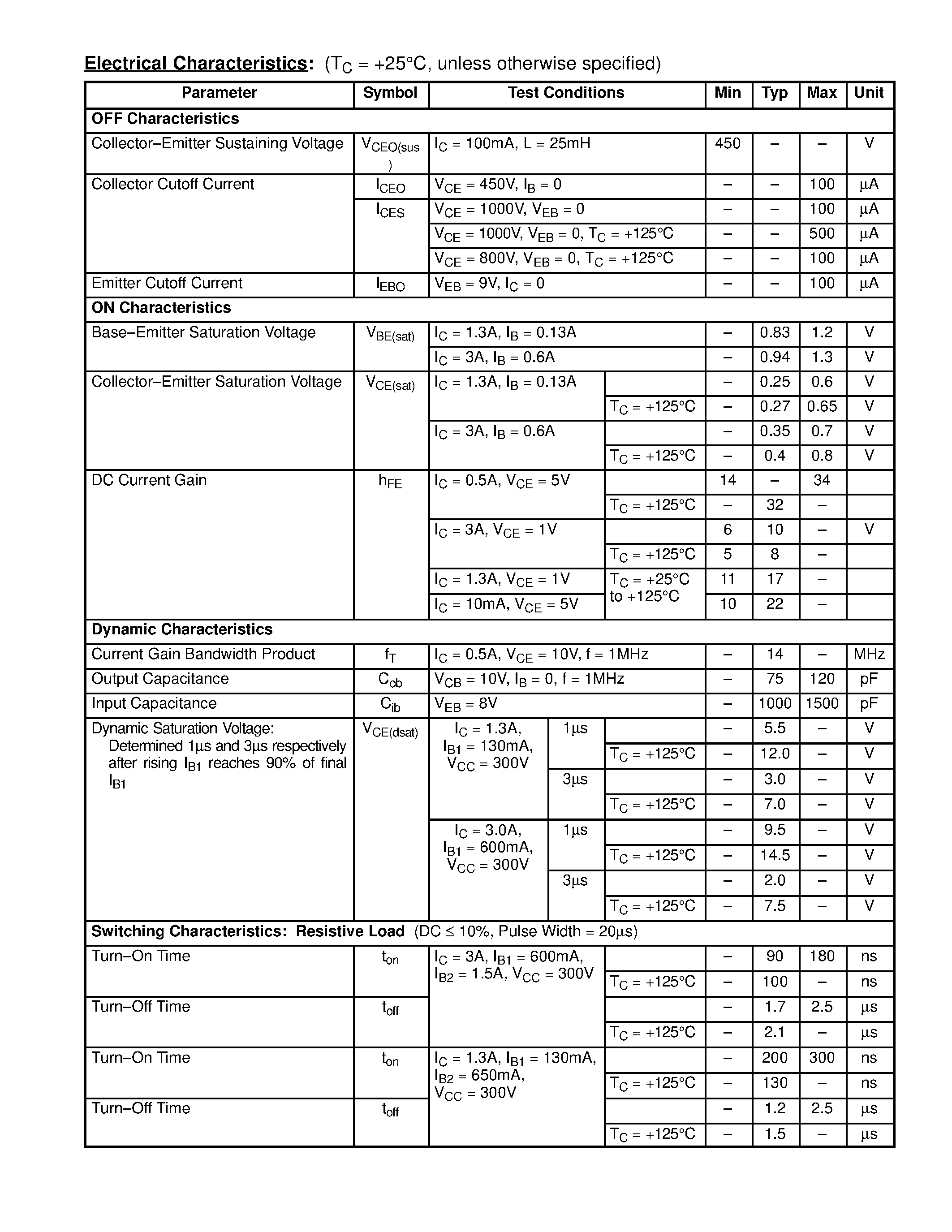 Datasheet NTE2333 page 2 Datasheet NTE2333 - Silicon NPN Power Transistor for Switching Power Applications page 2