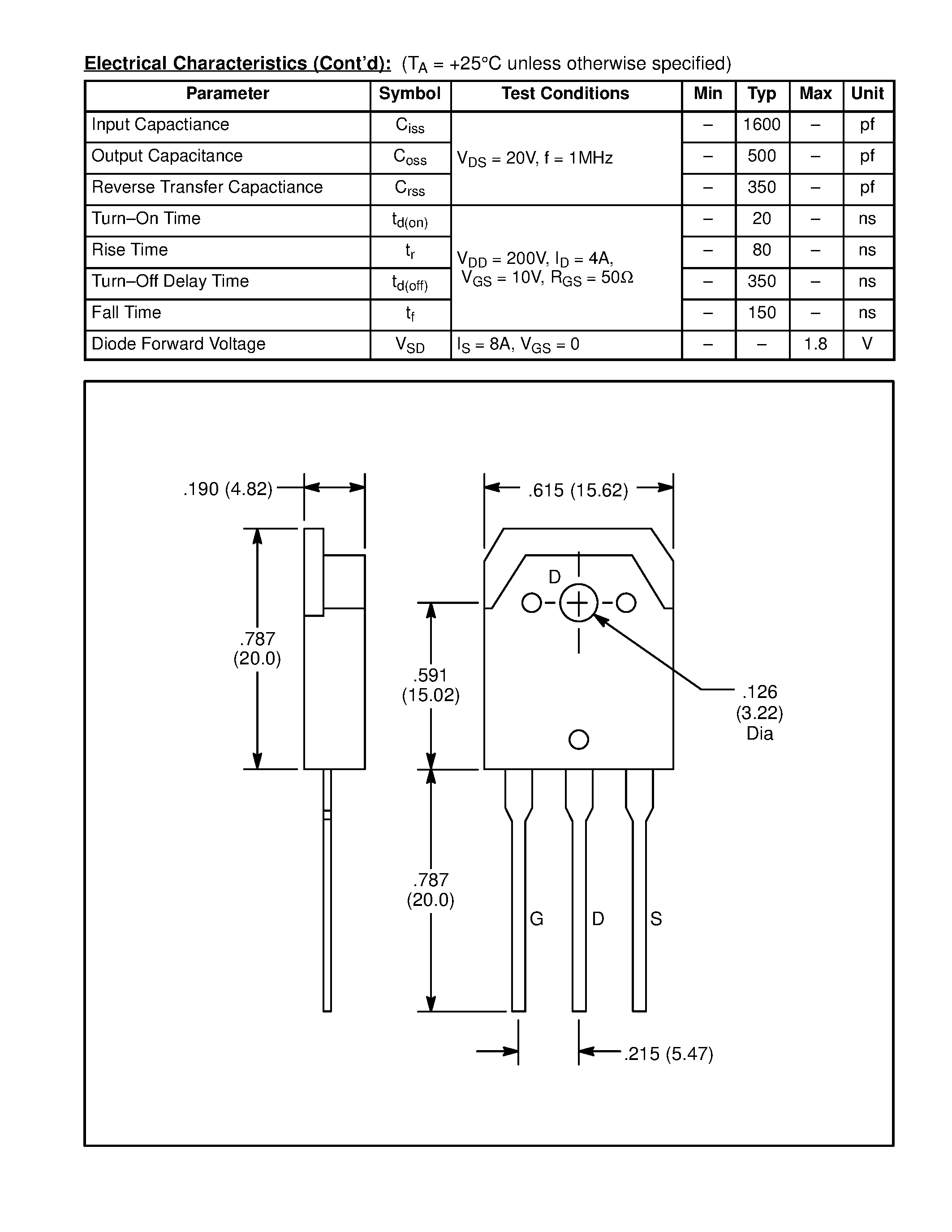 Datasheet NTE2377 - MOSFET N-Channel / Enhancement Mode / High Speed page 2