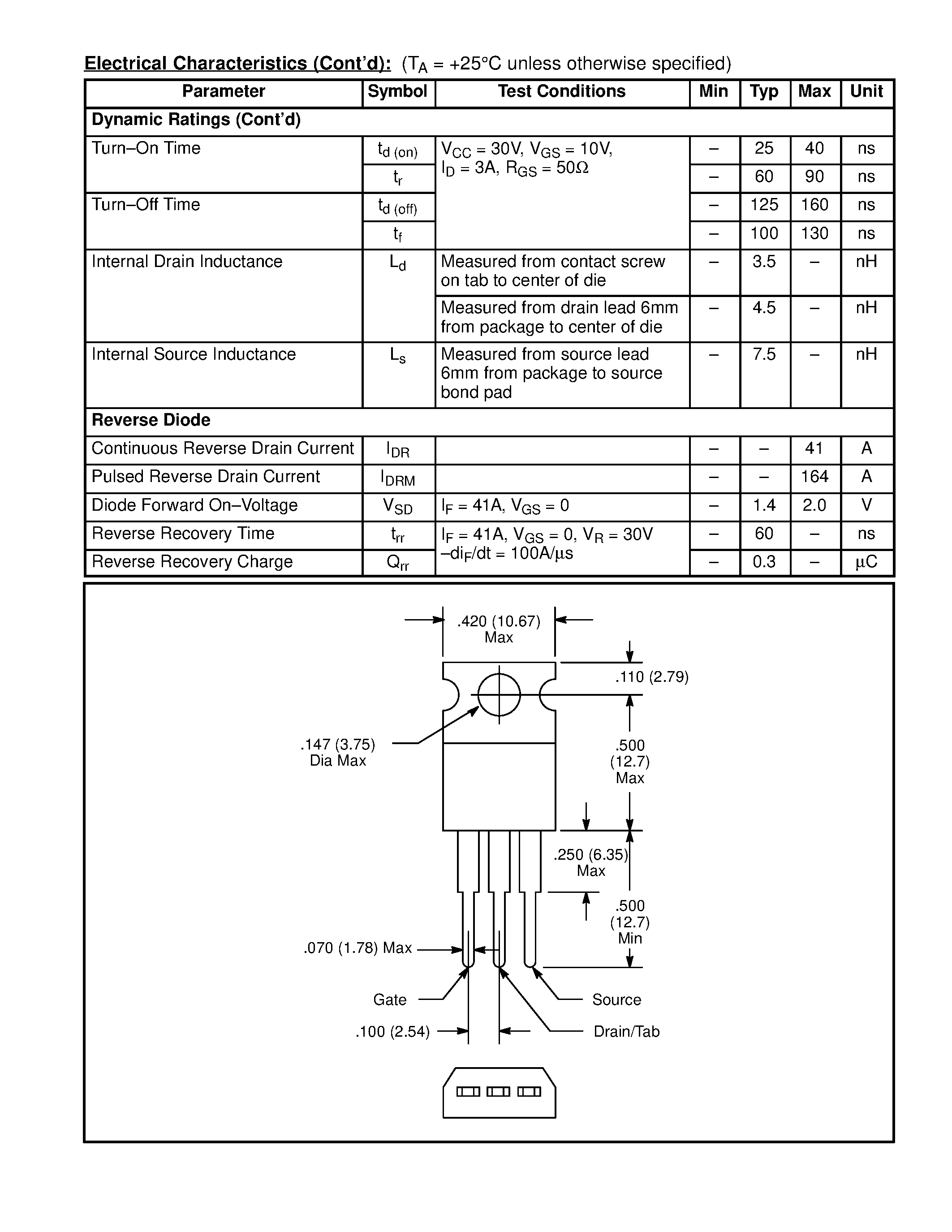 Datasheet NTE2389 - MOSFET N-Ch / Enhancement Mode High Speed Switch page 2