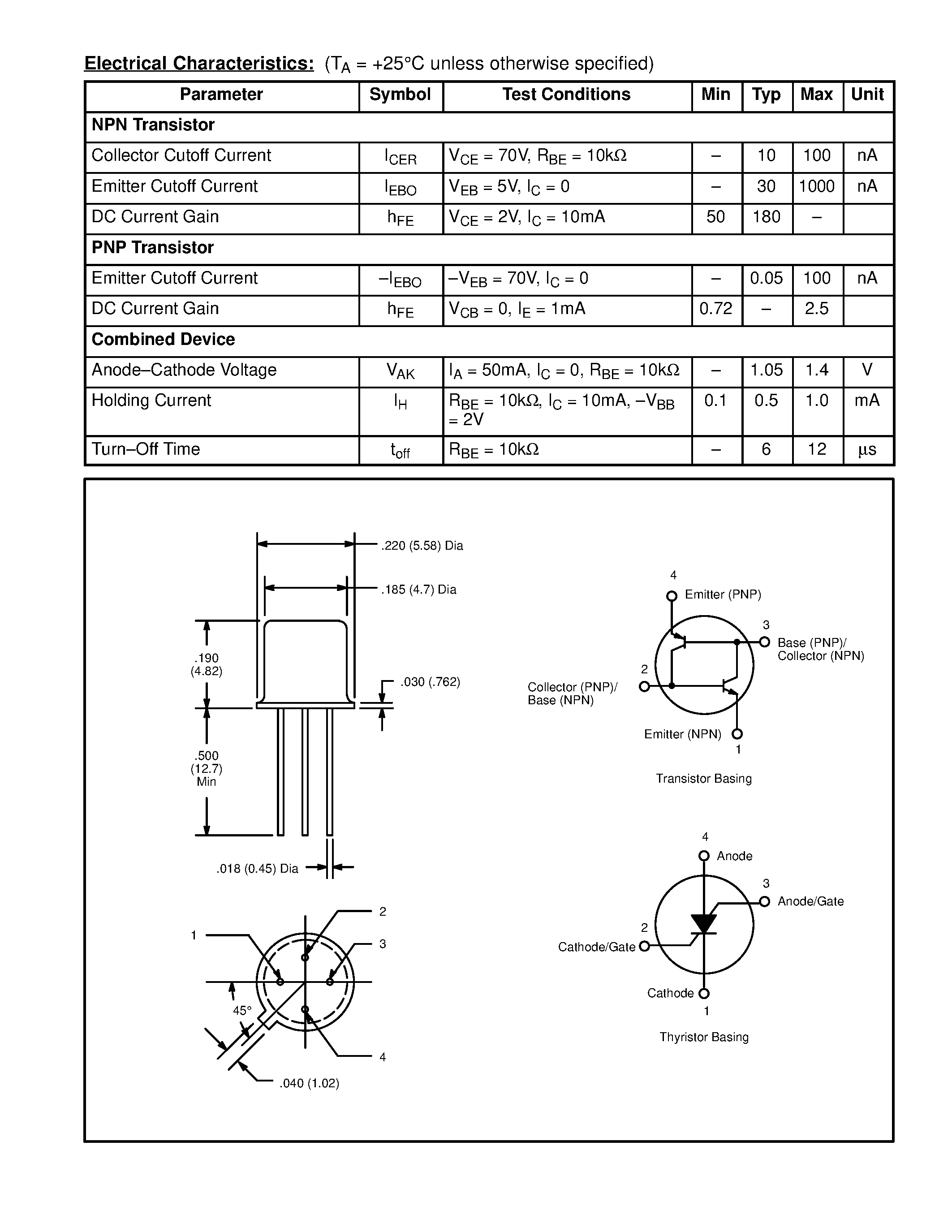 Datasheet NTE239 page 2 Datasheet NTE239 - Silicon Controlled Switch (SCS) page 2