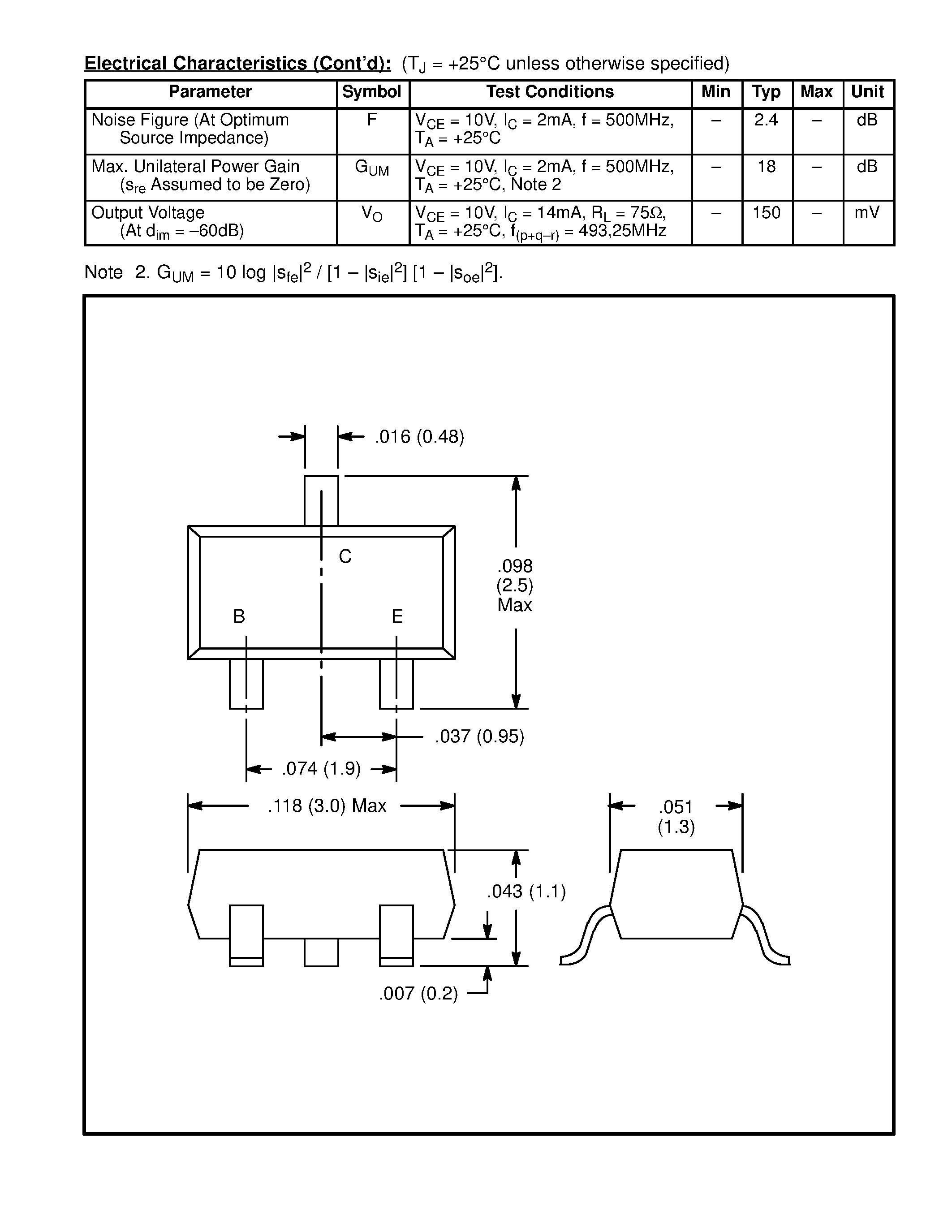 Datasheet NTE2402 - Silicon Complementary Transistors Low Noise / UHF/VHF Amplifier page 2