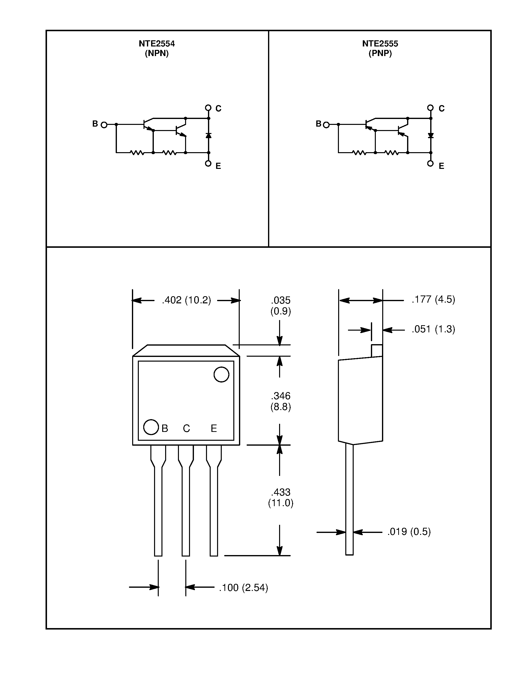 Datasheet NTE2554 - Silicon Complementary Transistors Darlington Driver page 2