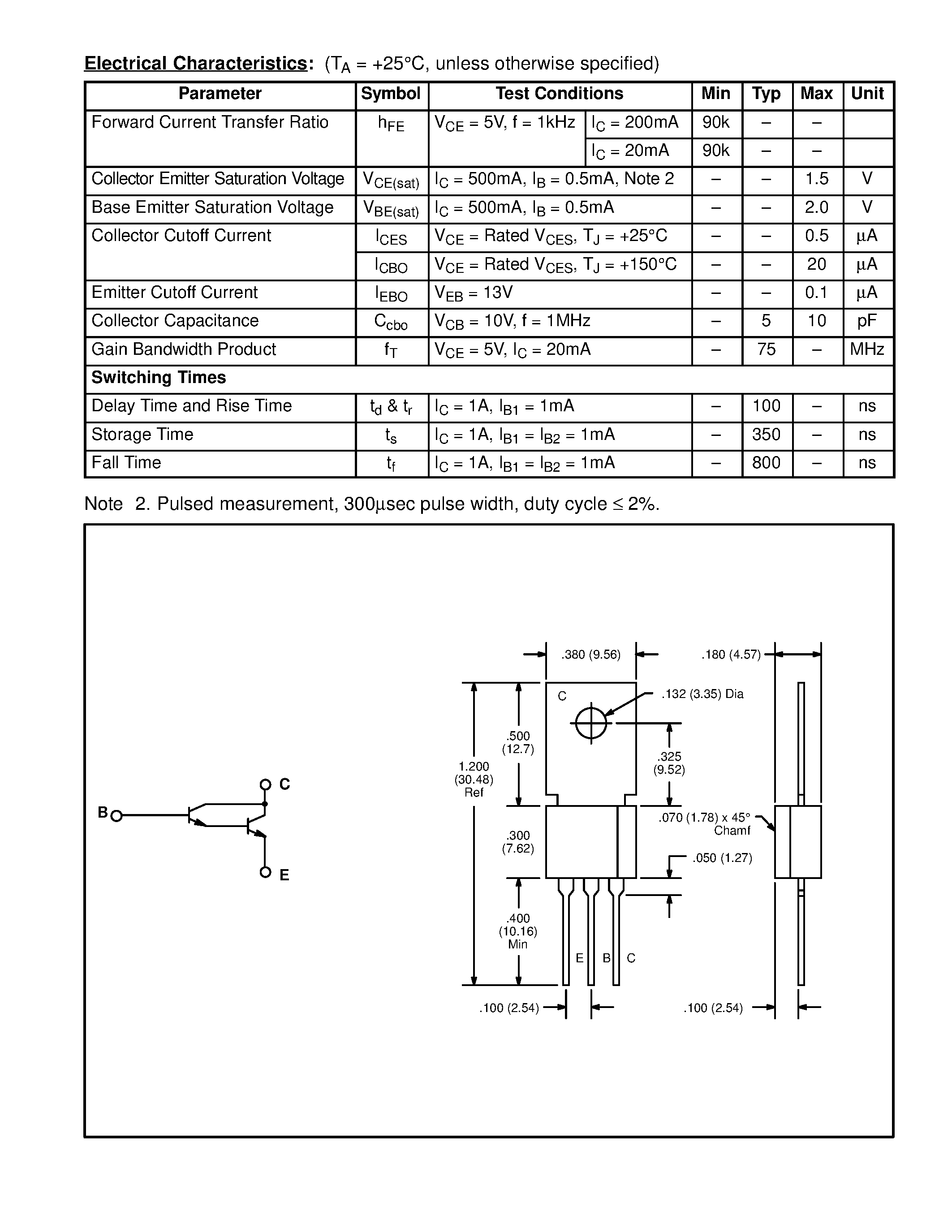 Datasheet NTE267 page 2 Datasheet NTE267 - Silicon NPN Transistor High Gain Darlington Power Amp / Switch page 2