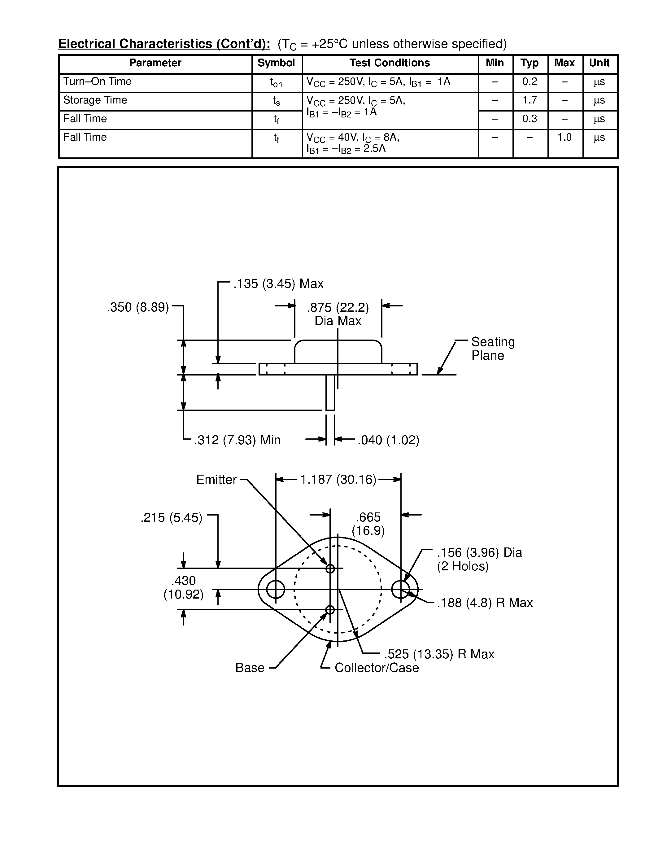 Datasheet NTE283 - Silicon NPN Transistor Horizontal Output / Switch page 2