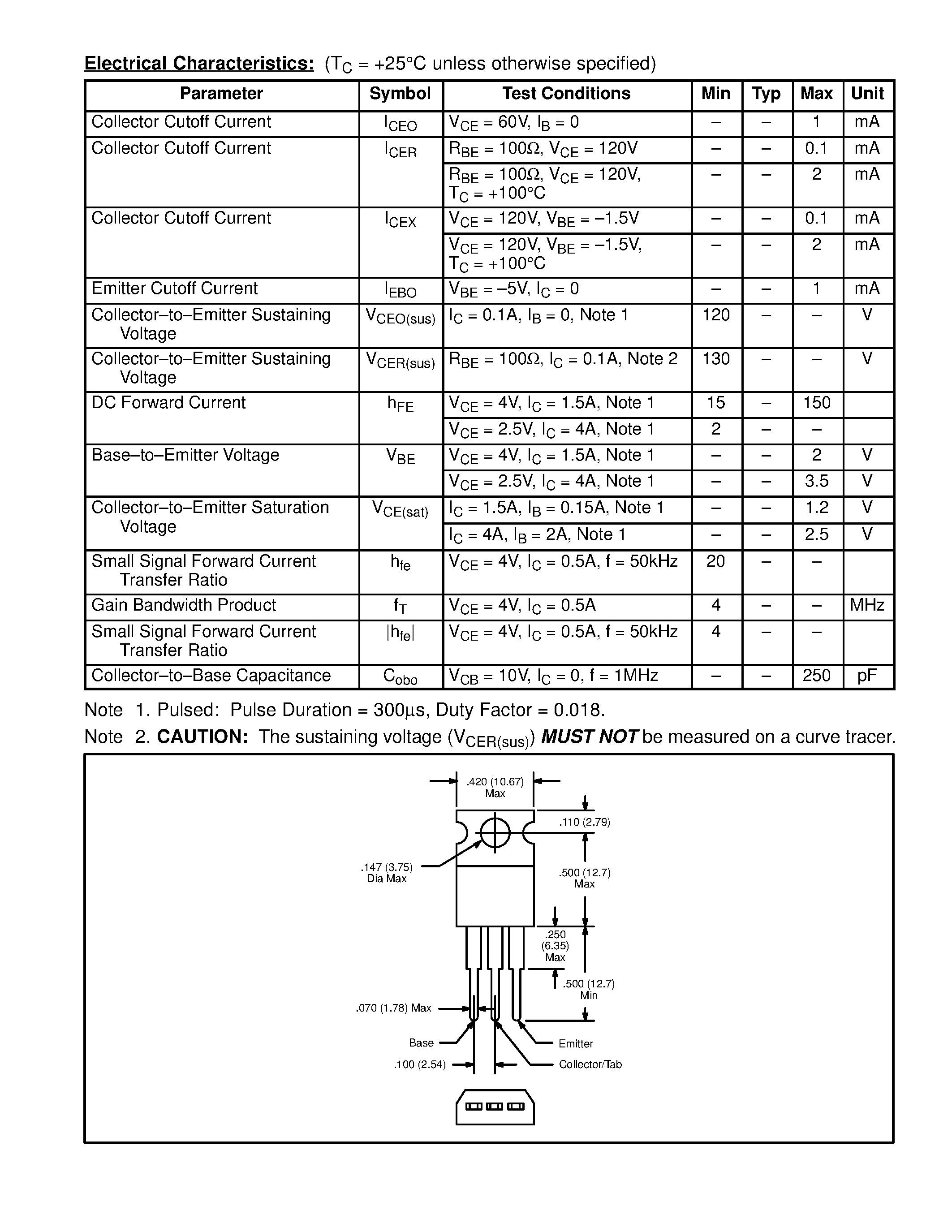 Datasheet NTE291 - Silicon Complementary Transistors Medium Power Amp / Switch page 2