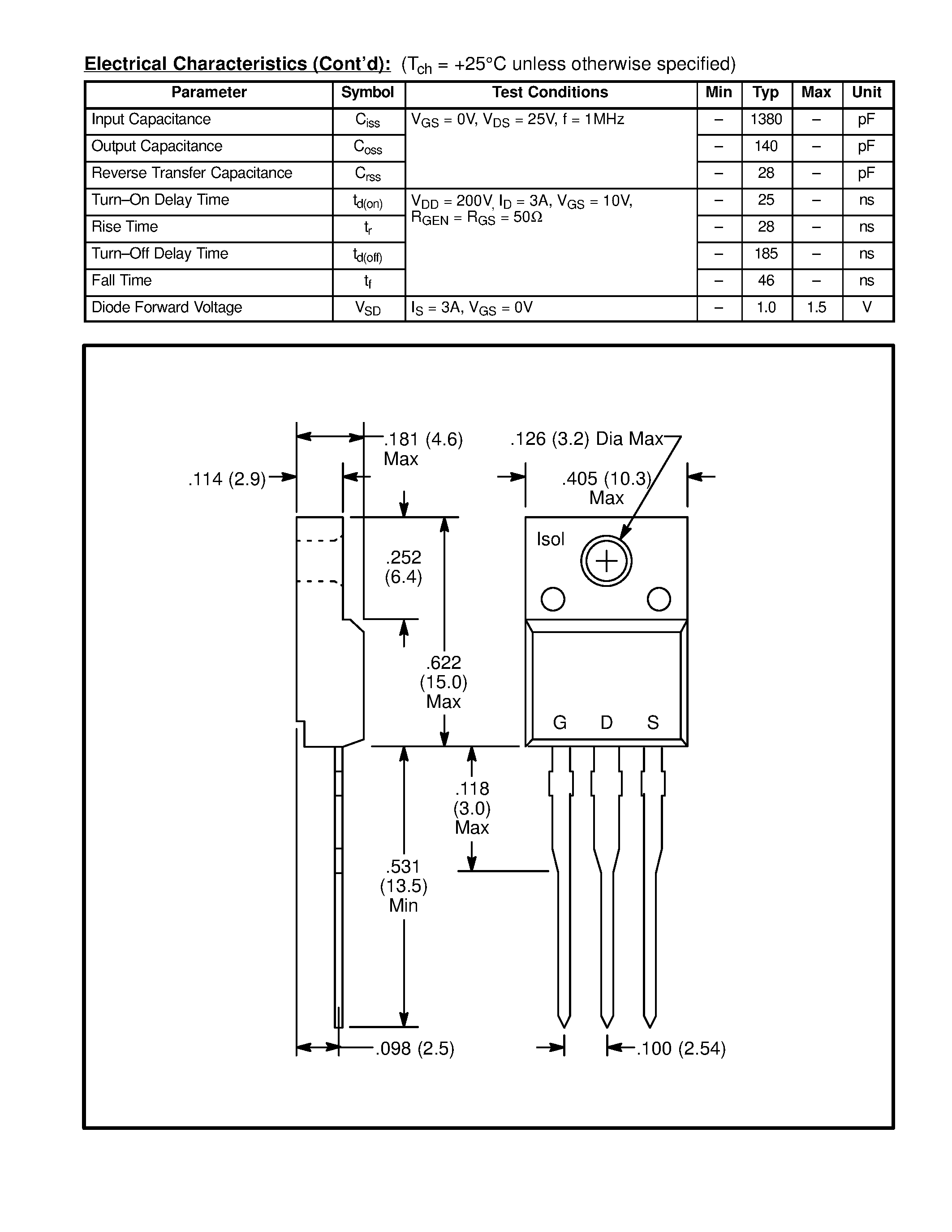 Datasheet NTE2960 - MOSFET N-Channel / Enhancement Mode High Speed Switch page 2