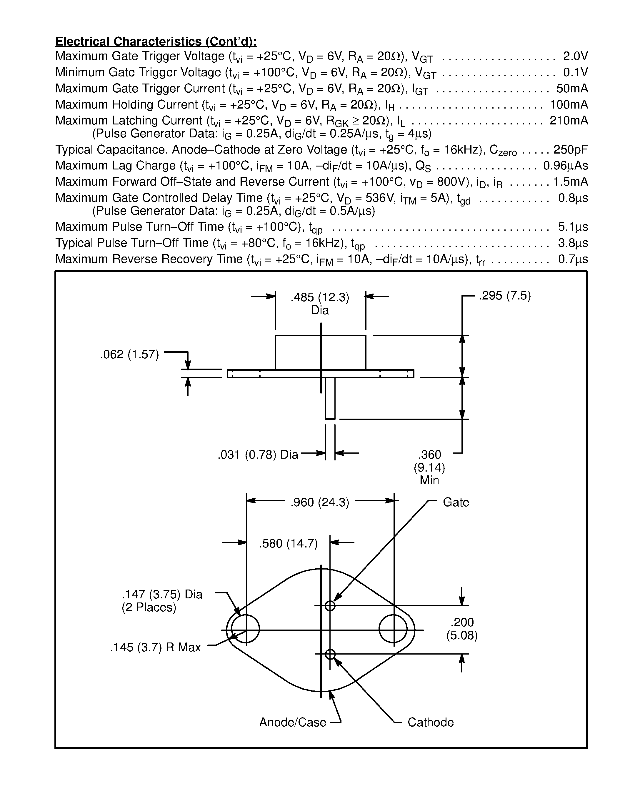 Даташит NTE308 - Integrated Thyristor/Rectifier (ITR) TV Horizontal Deflection & Commutating Switch страница 2