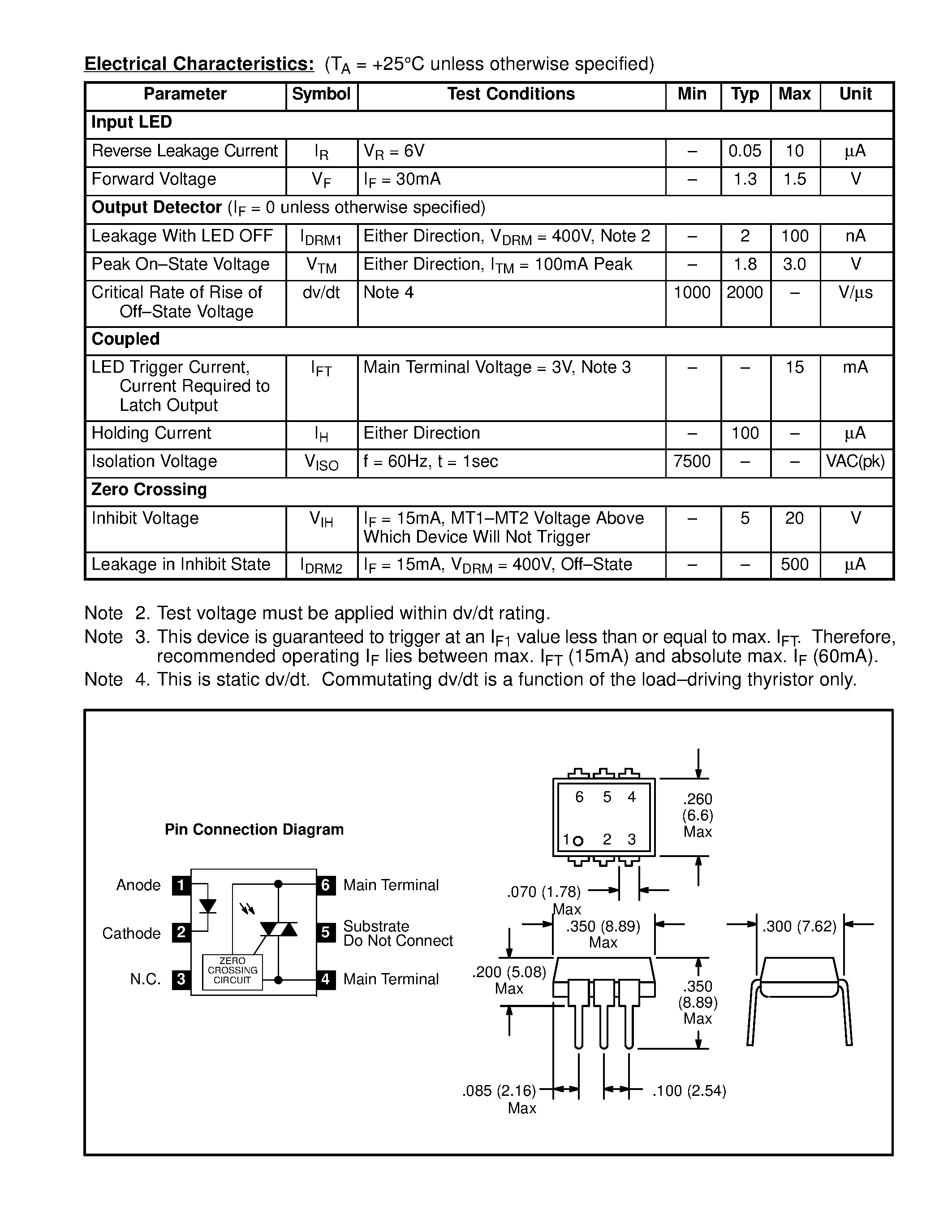 Datasheet NTE3097 - Optoisolator Zero Crossing TRIAC Driver page 2