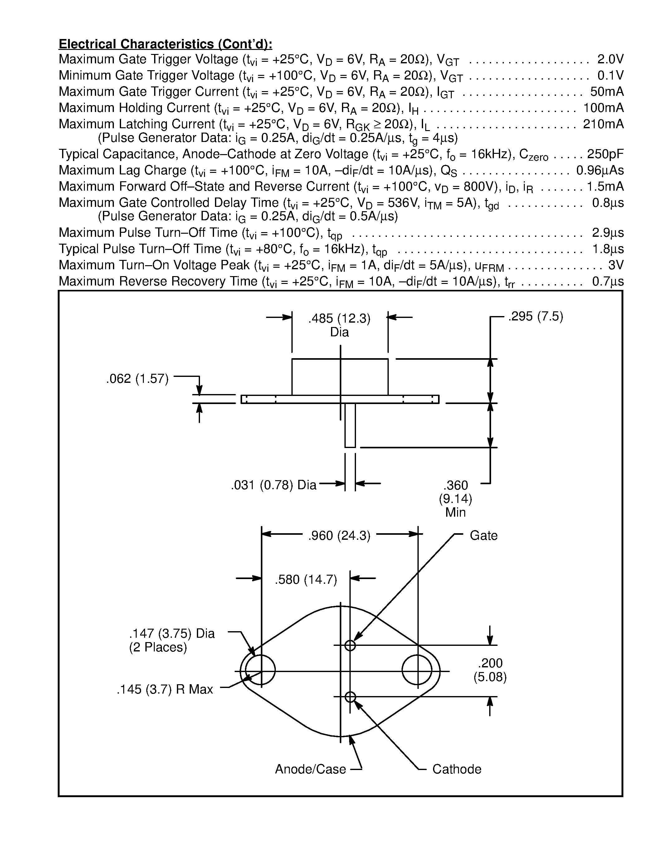 Даташит NTE310 - Integrated Thyristor/Rectifier (ITR) TV Horizontal Deflection & Trace Switch страница 2