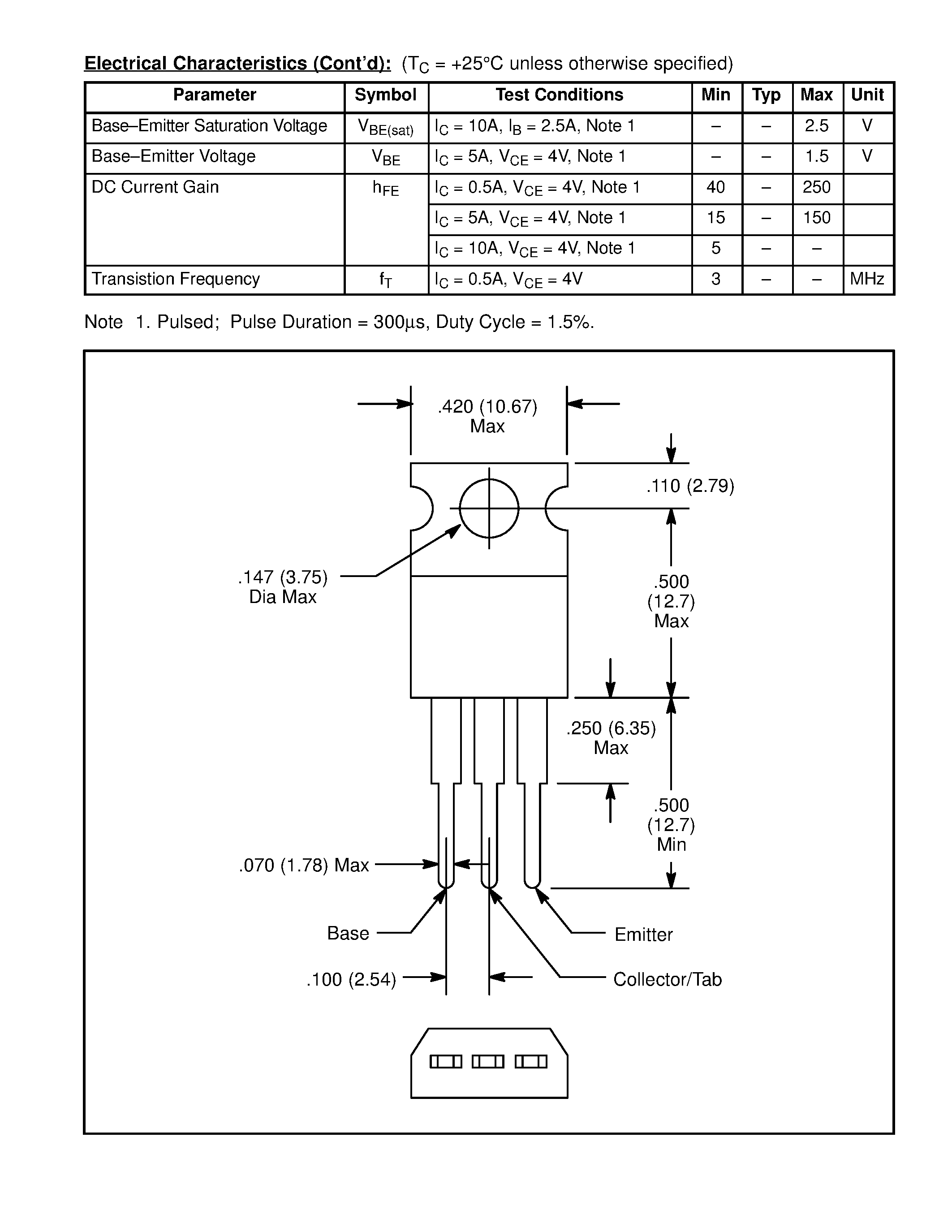 Datasheet NTE331 - Silicon Complementary Transistors Audio Power Amp / Switch page 2