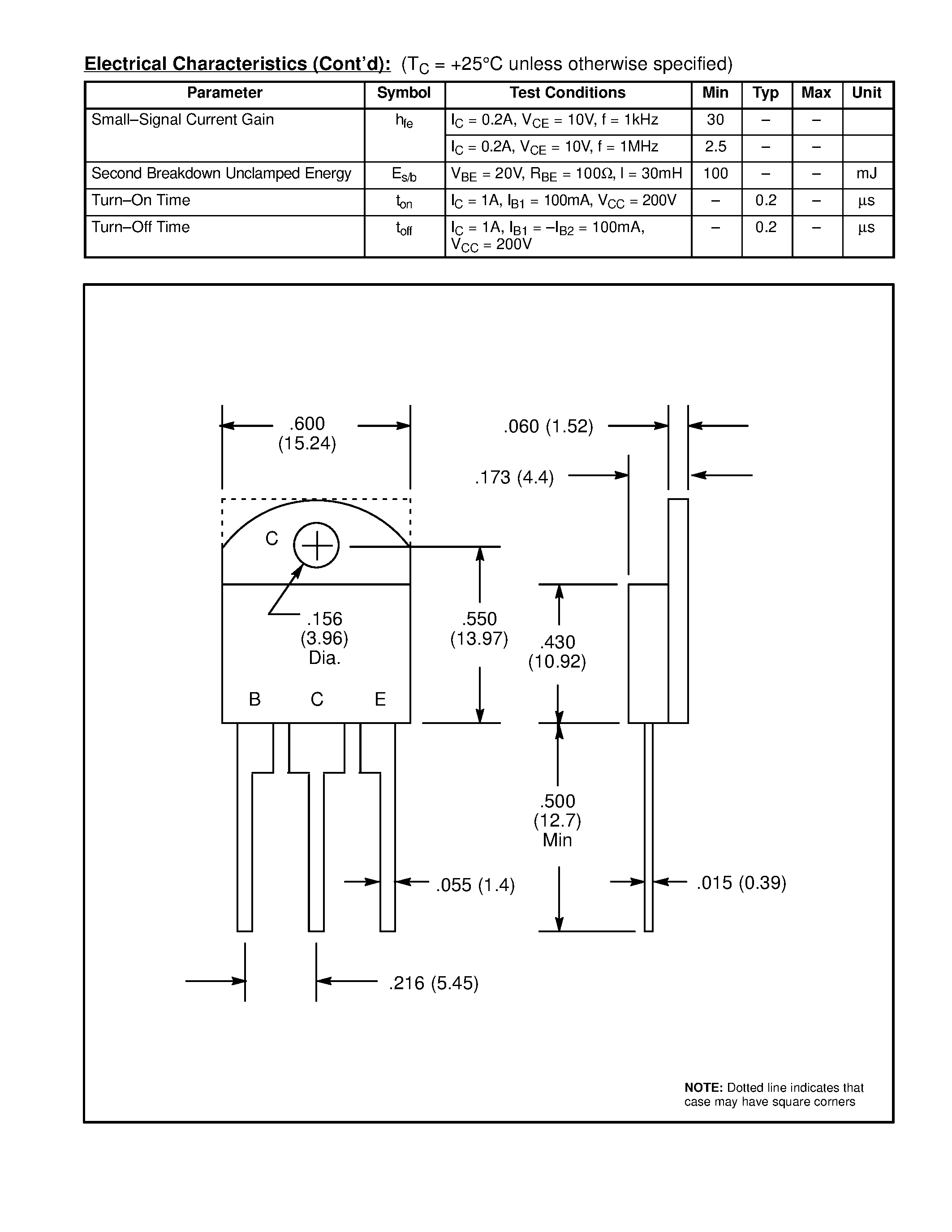Datasheet NTE394 - Silicon NPN Transistor Power Amp / High Voltage Switch page 2