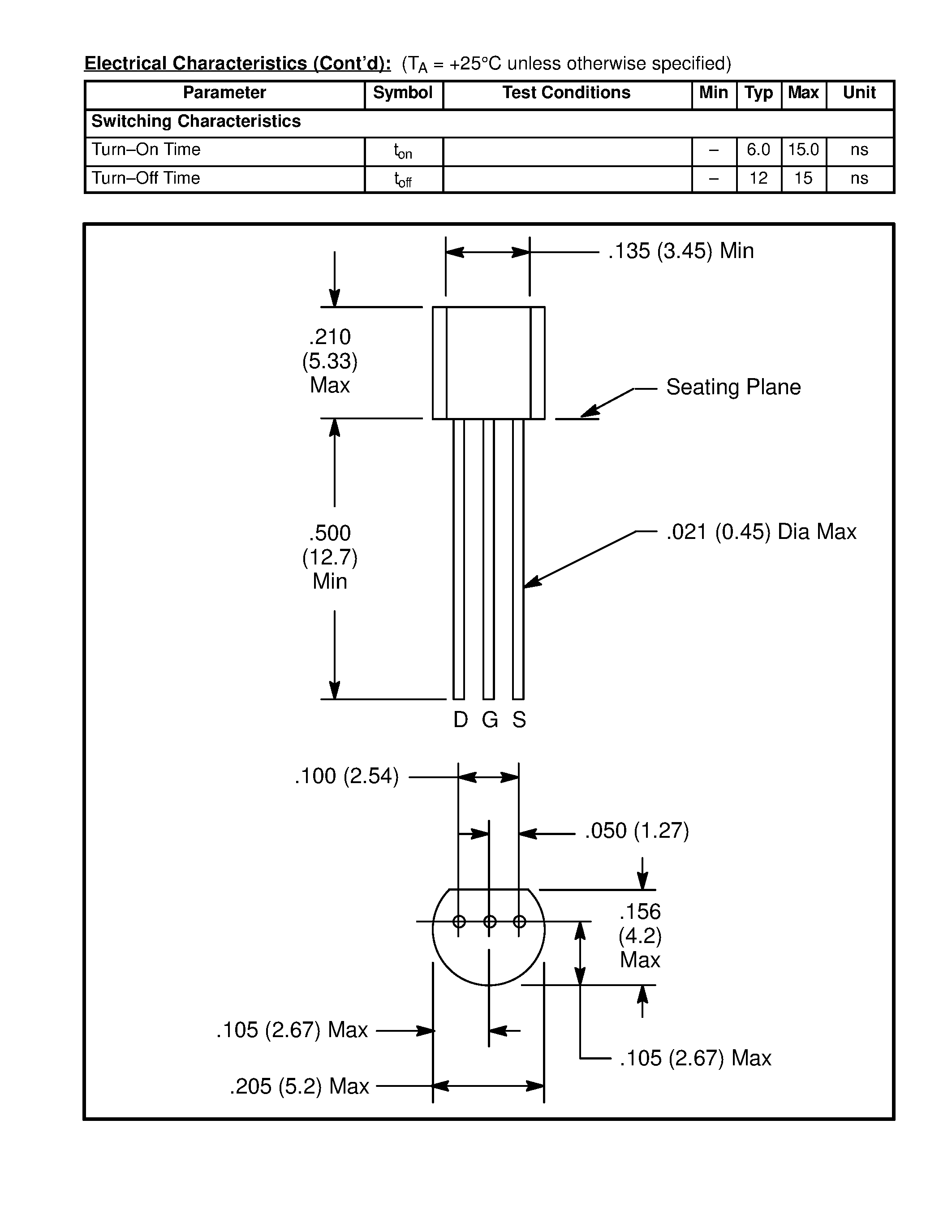 Datasheet NTE492 - MOSFET N-Ch / Enhancement Mode High Speed Switch page 2