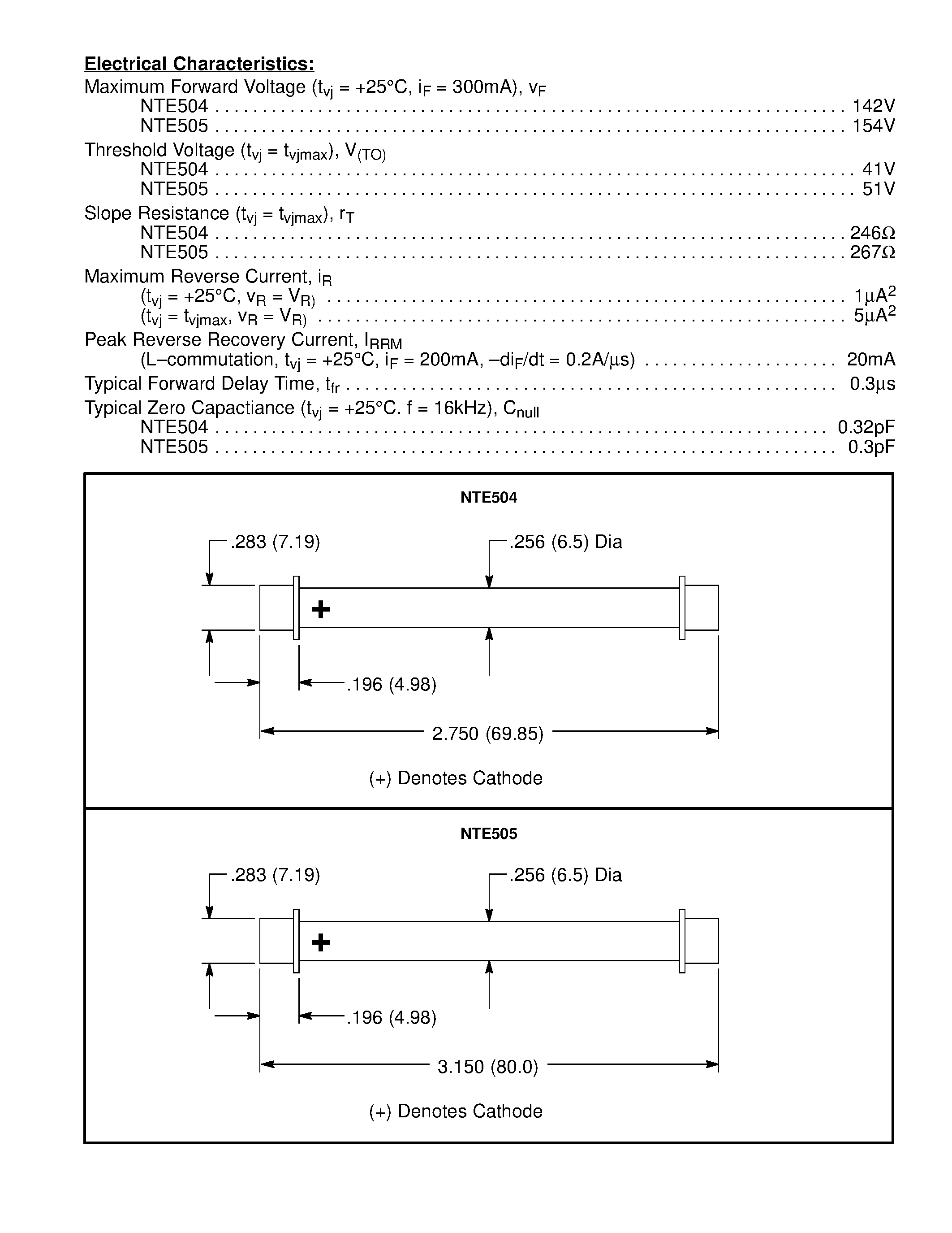 Даташит NTE504 - High Voltage Selenium Rectifier for TV Applications страница 2