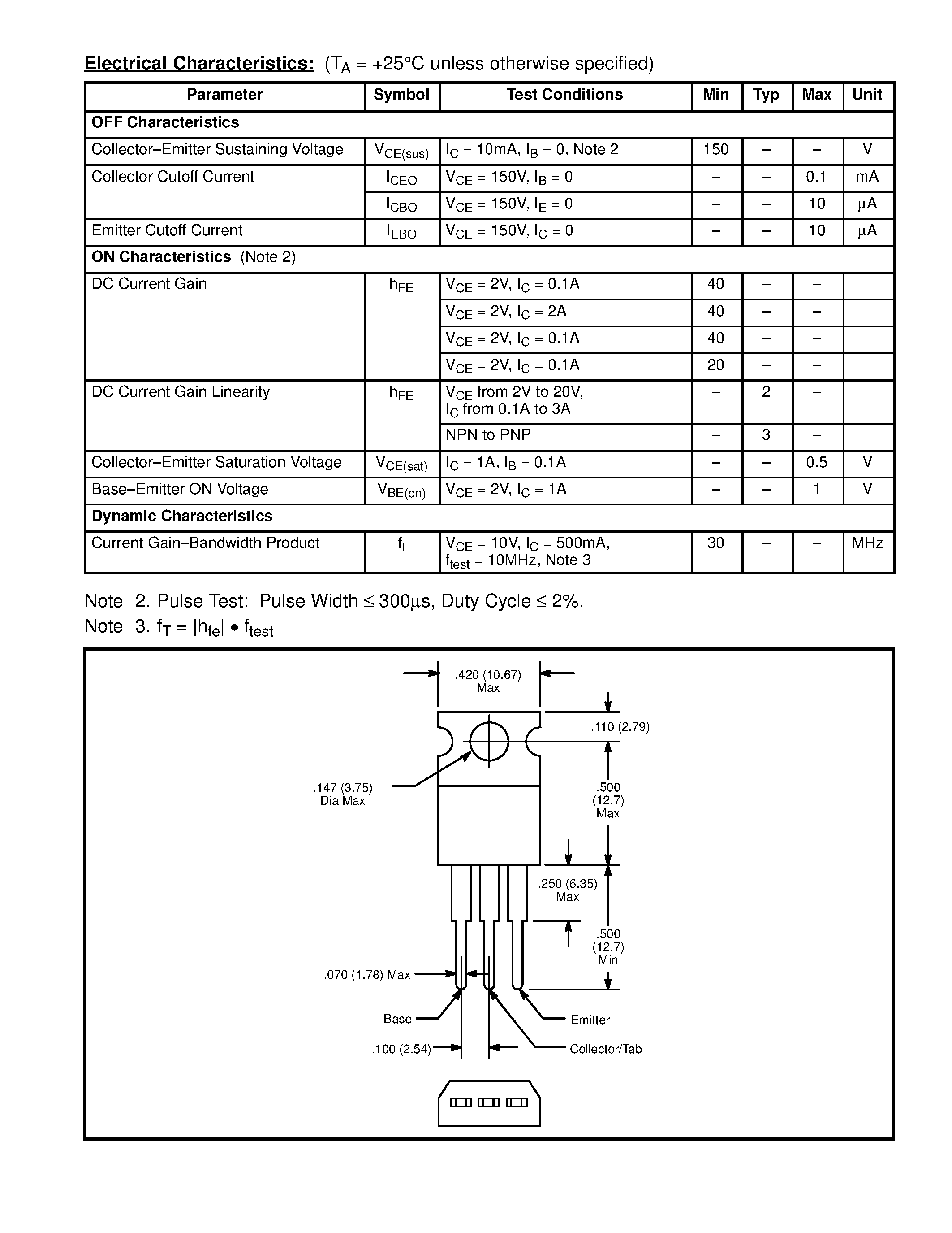 Datasheet NTE54 - Silicon Complementary Transistors High Frequency Driver for Audio Amplifier page 2