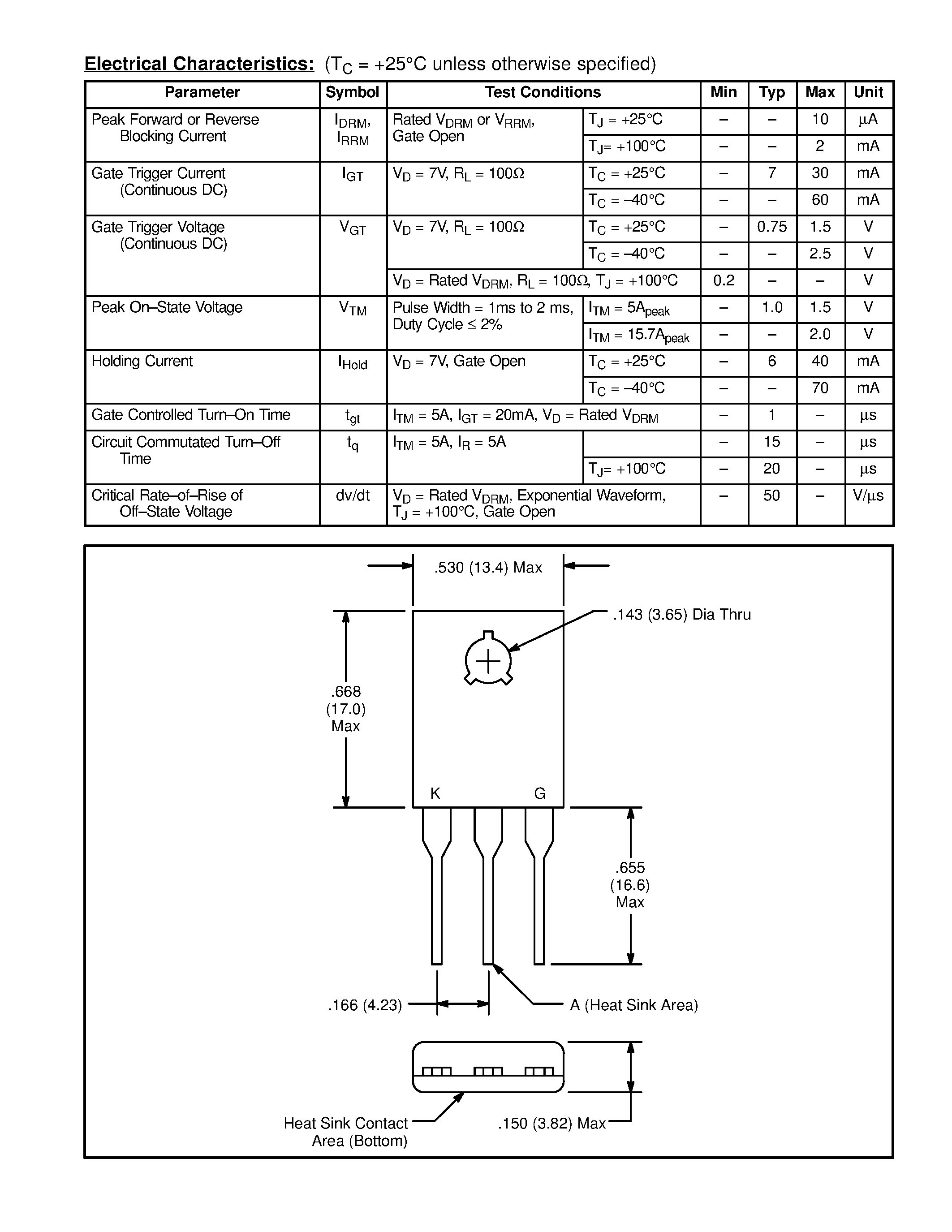 Даташит NTE5446 - Silicon Controlled Rectifier (SCR) 8 Amp страница 2