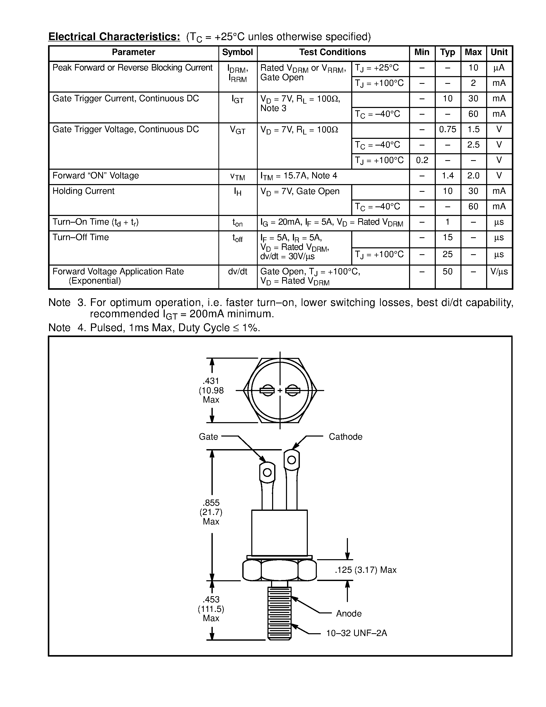Даташит NTE5470 - Silicon Controlled Rectifier (SCR) 5 Amp страница 2