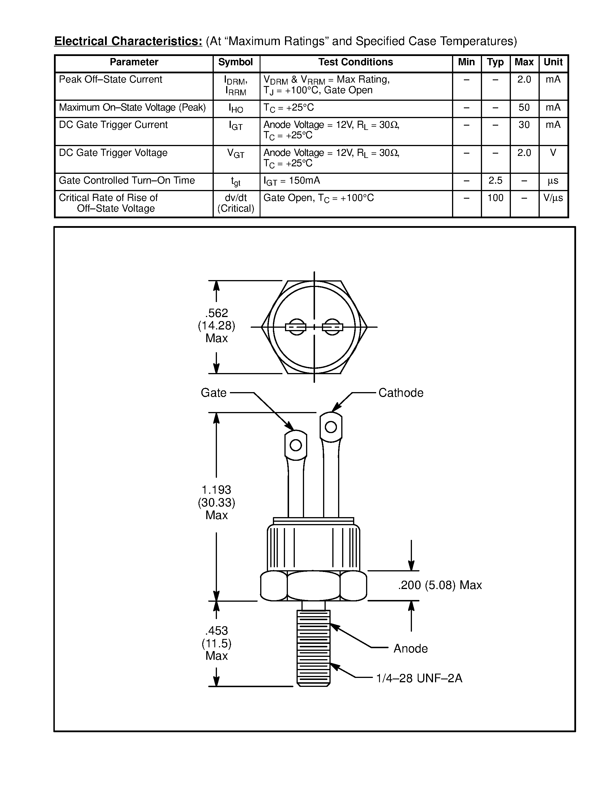 Даташит NTE5541 - Silicon Controlled Rectifier (SCR) 35 Amp страница 2