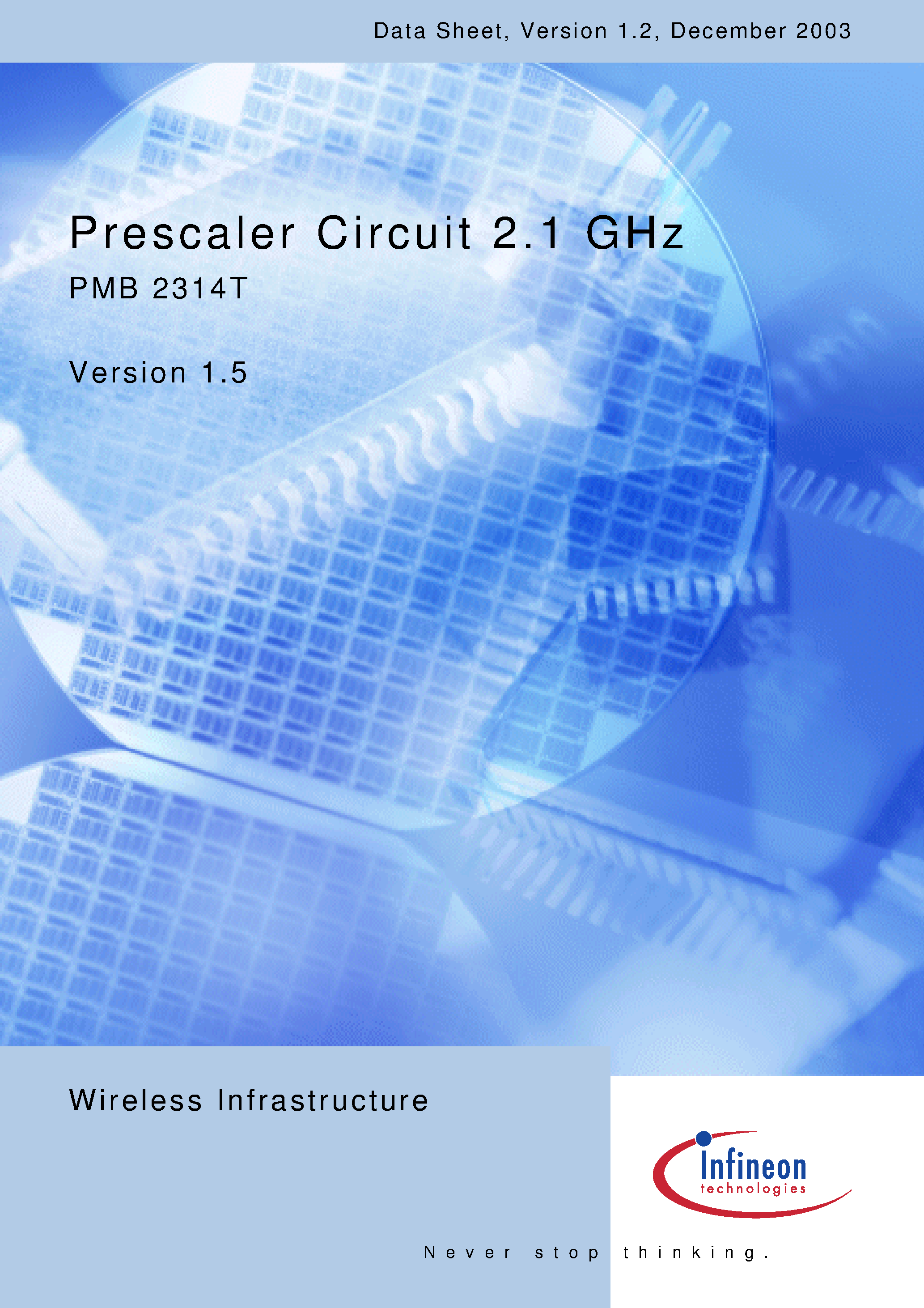 Datasheet PMB2314T - Prescaler Circuit 2.1 GHz page 1