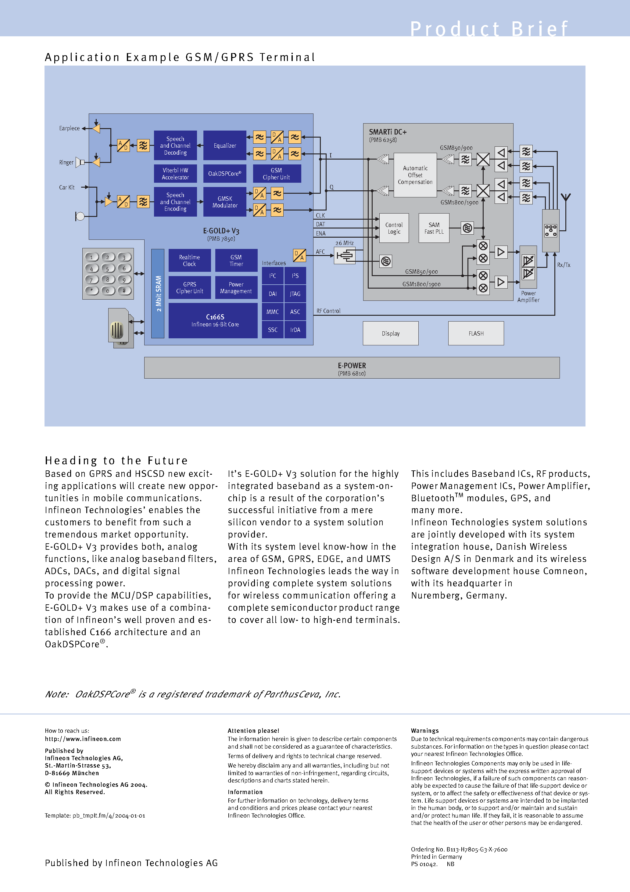 Даташит на микросхему PMB7850 страница 2 Даташит PMB7850 - E -GOLD+ V3 GSM / GPRS Single Chip Baseb and IC страница 2