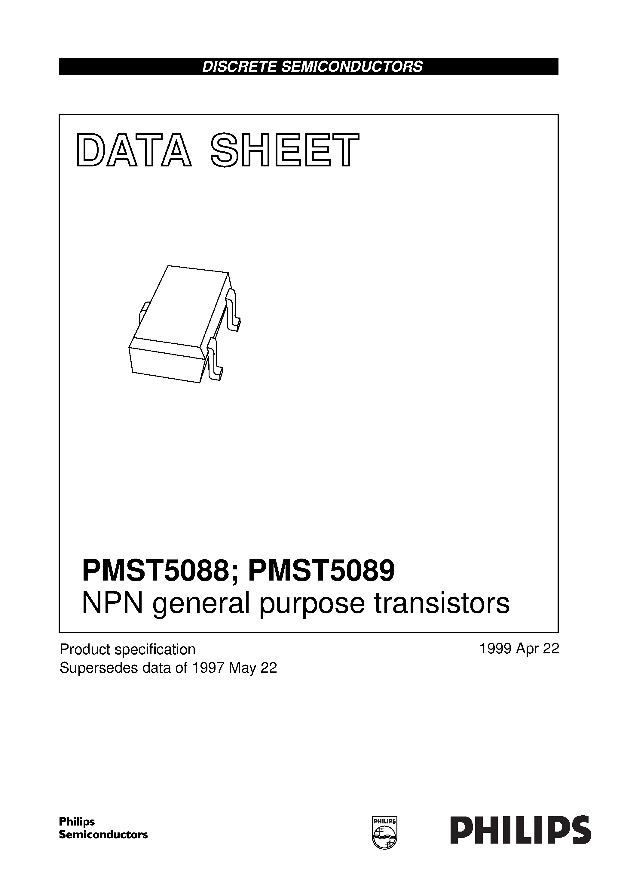 Datasheet PMST5089 - NPN general purpose transistors page 1
