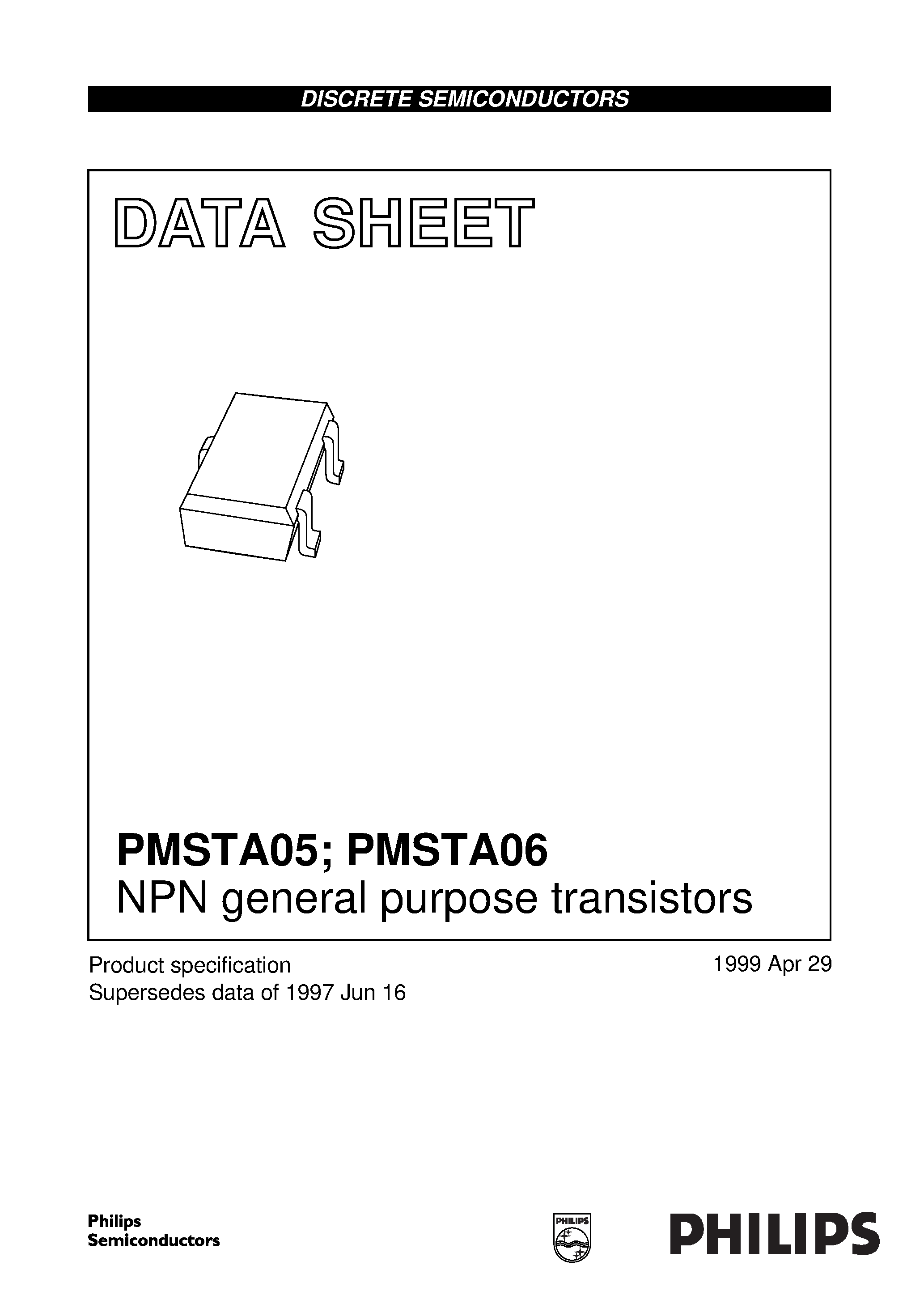 Datasheet PMSTA05 - NPN general purpose transistors page 1