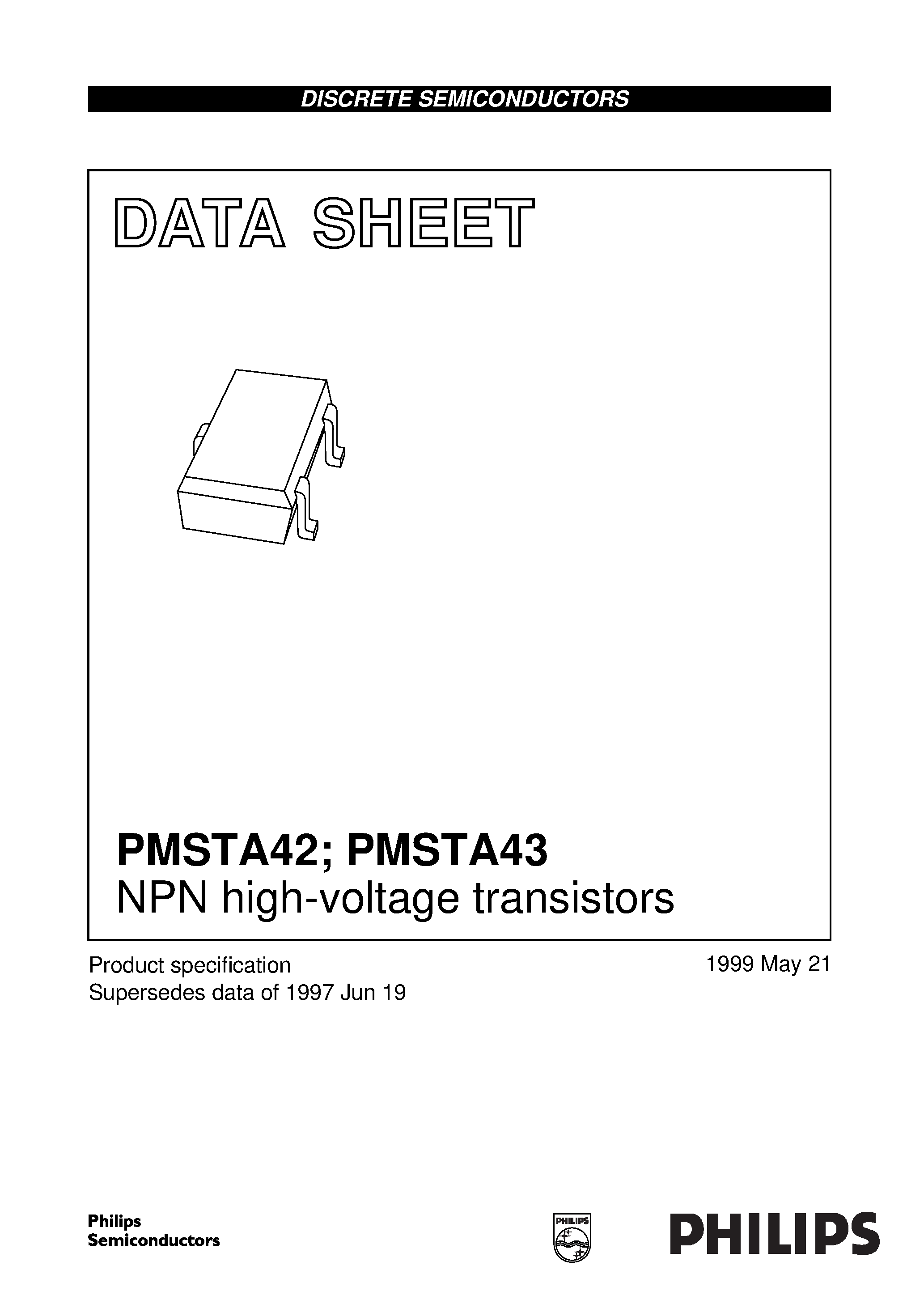 Datasheet PMSTA43 - NPN high-voltage transistors page 1